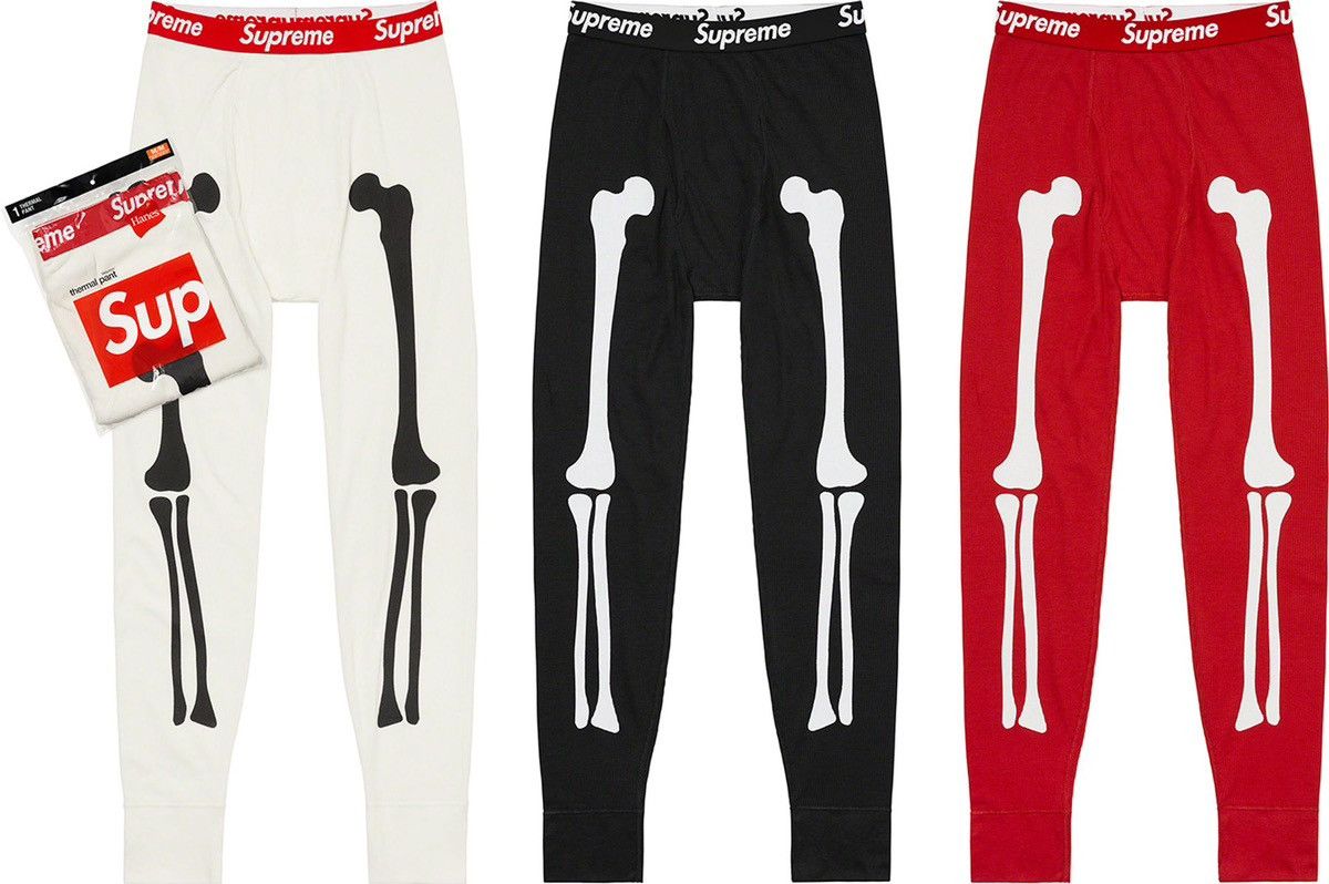 Hanes × Supreme SUPREME Bone Thermal Pants Size US 32 / EU 48 - 3 Thumbnail