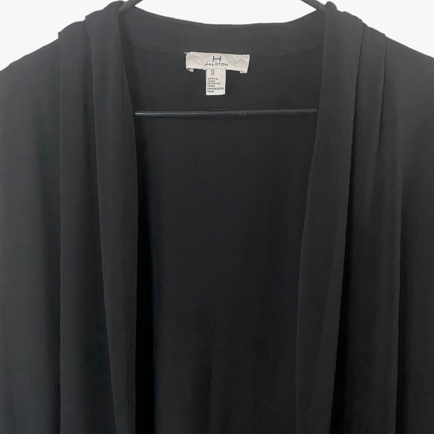Halston Halston Cardigan Open-Front Black Long Sleeve Women's XL Drape Flowy Stretch Sweater Size XL / US 12-14 / IT 48-50 - 5 Thumbnail