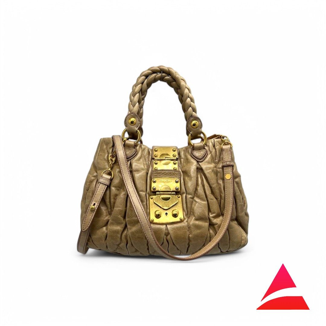 Miu Miu Miu Miu - Matelasse Y2K Beige Gold Hardware Handbag Size ONE SIZE - 1 Thumbnail