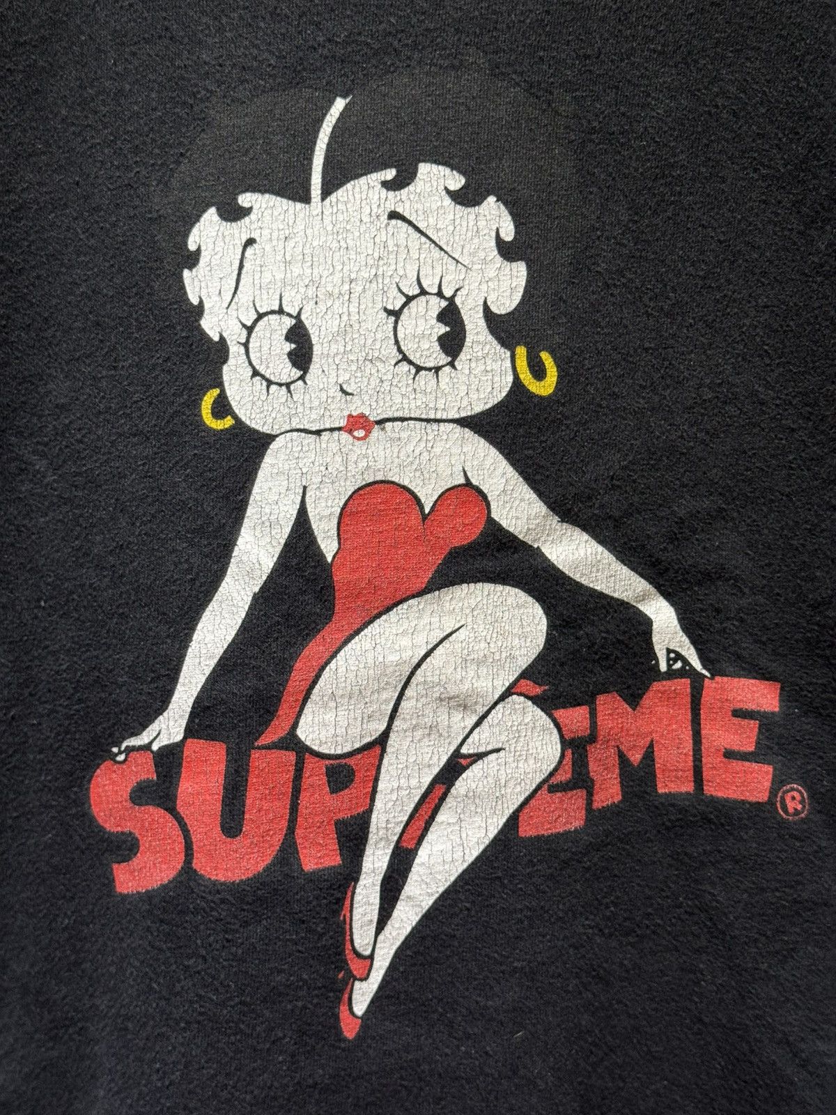 Supreme Supreme Betty Boop Distressed Cracking Black SS 16 Medium Size US M / EU 48-50 / 2 - 2 Thumbnail