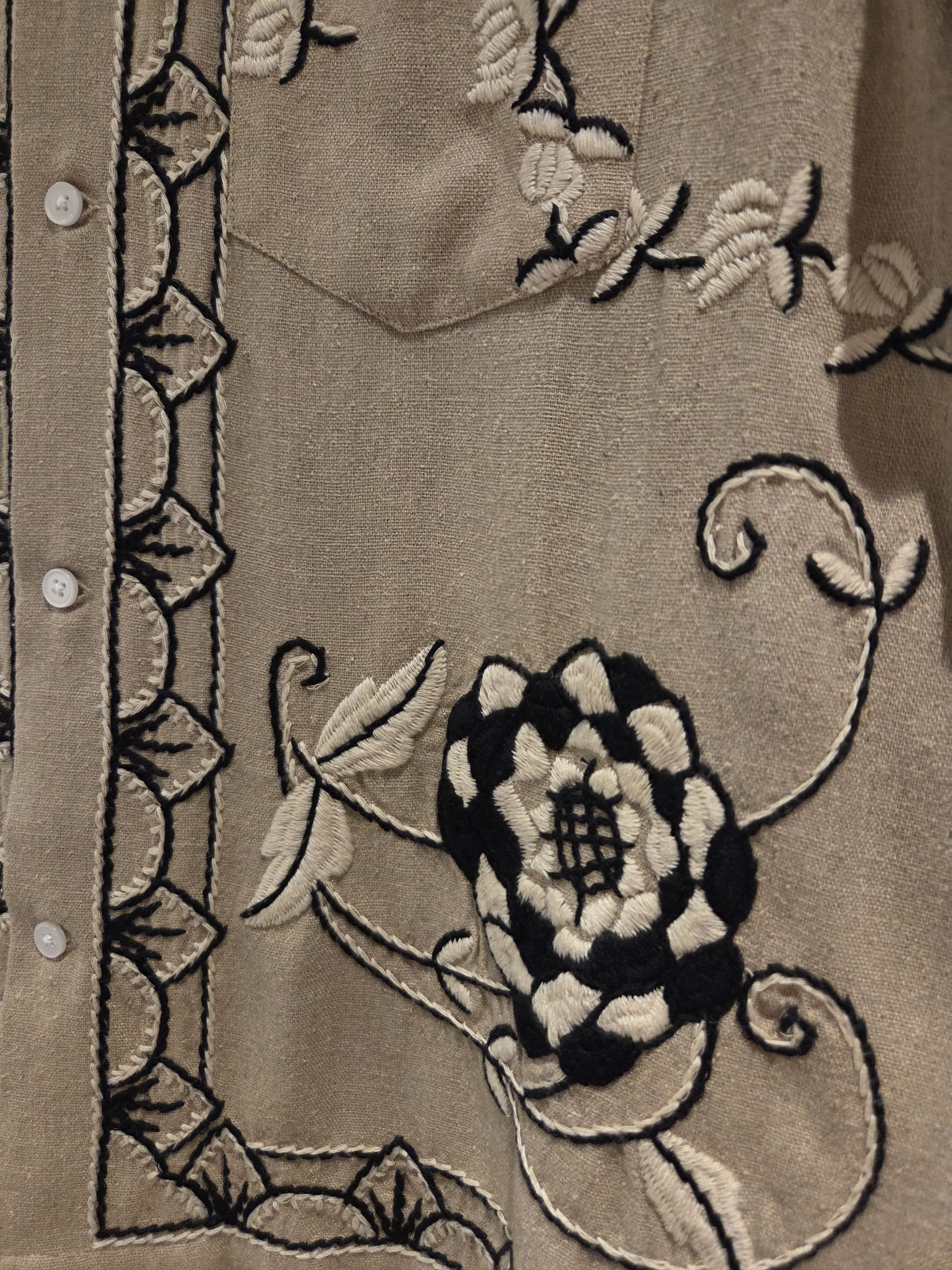 Bode Bode Embroidered Dandelion Short Sleeve Shirt Size US M / EU 48-50 / 2 - 5 Thumbnail