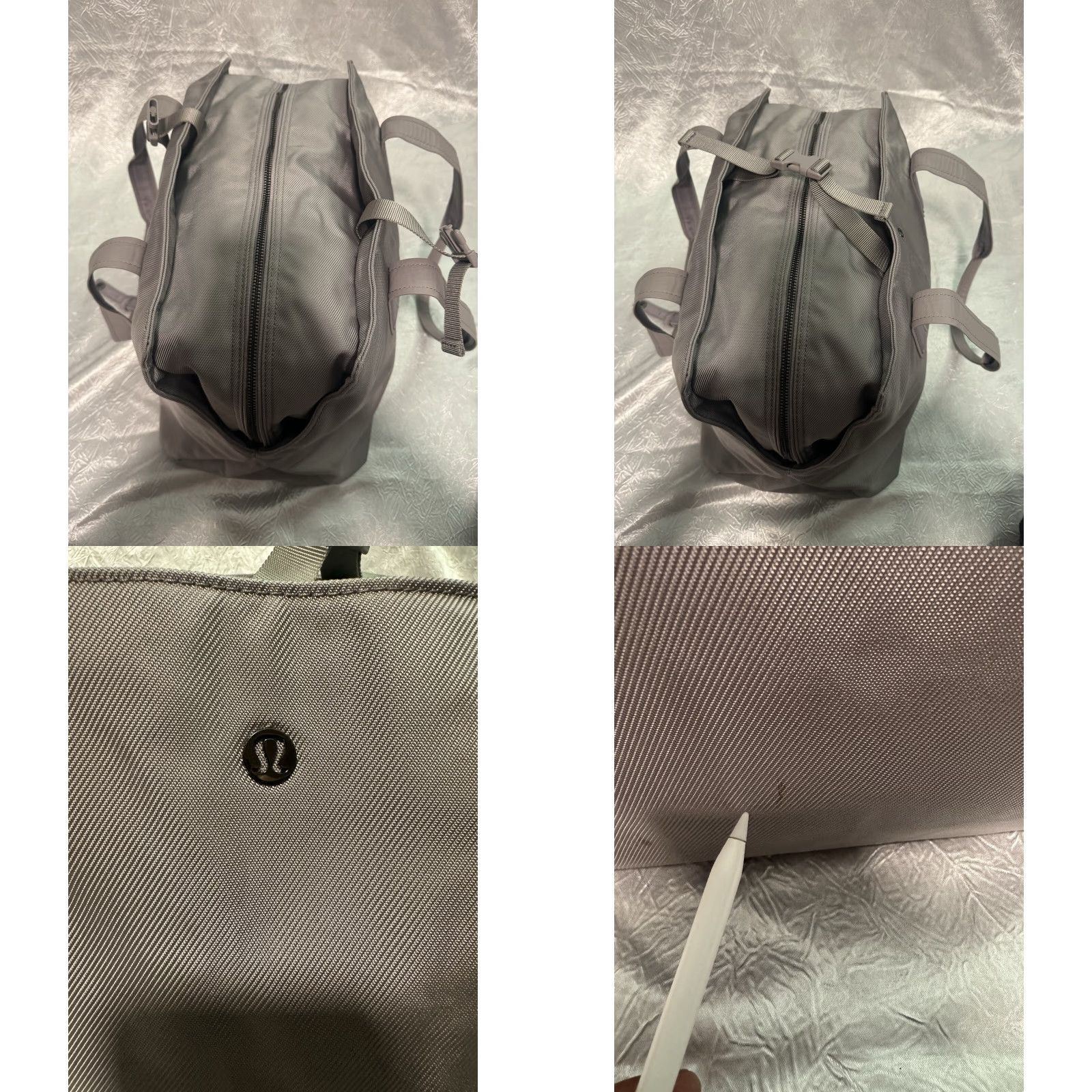 Lululemon LULULEMON Athletica Shoulder Bag Weekend Bag Duffle Large Unisex Adults Grey Cotton with Thermoplastic Size ONE SIZE - 8 Thumbnail