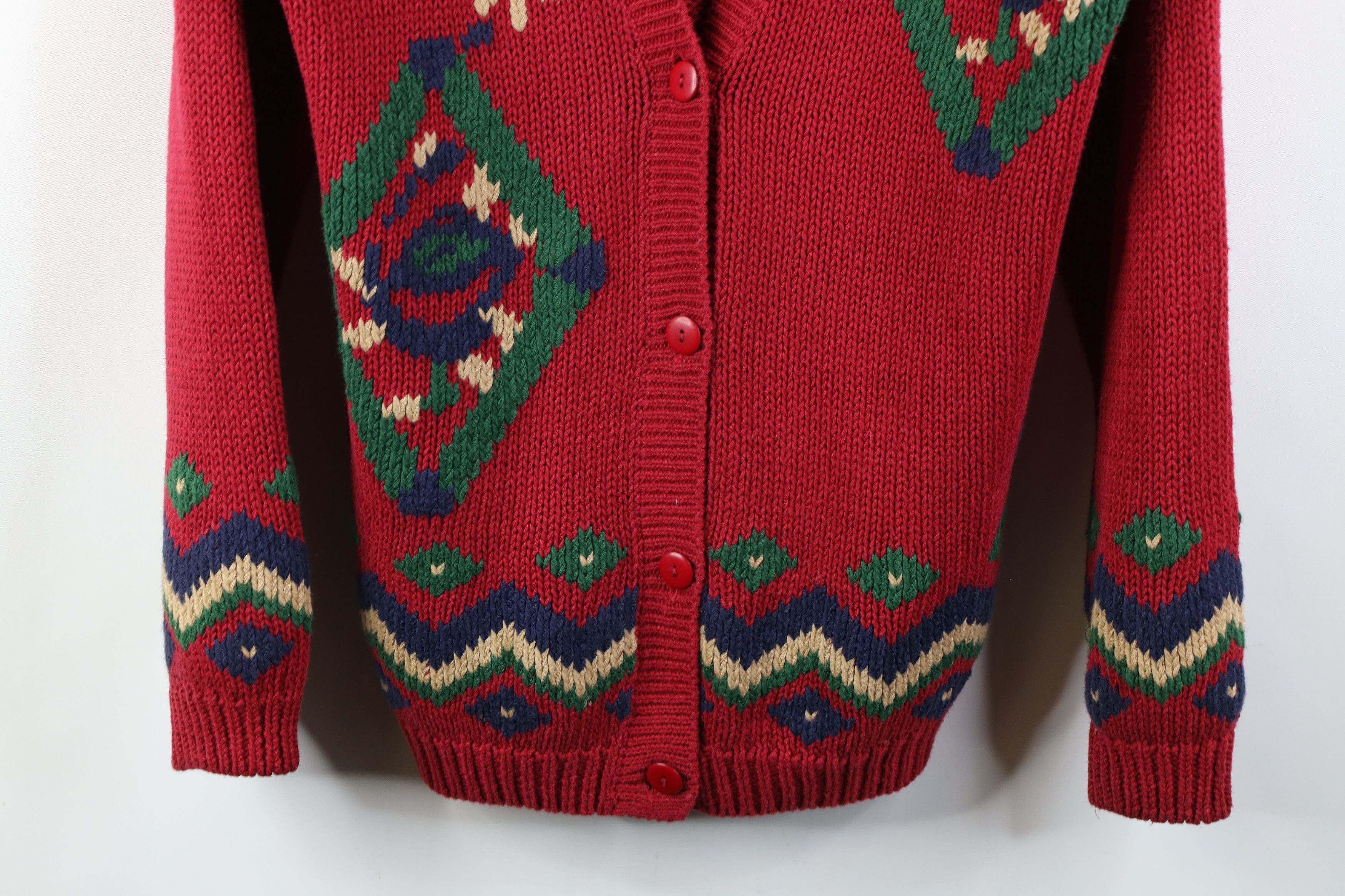 Vintage Vintage 90s Streetwear Fair Isle Geometric Cardigan Sweater Size M / US 6-8 / IT 42-44 - 3 Thumbnail