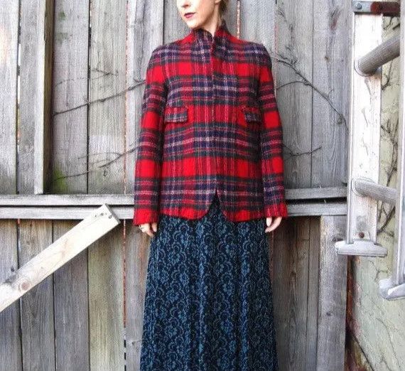 Comme des Garcons × Rei Kawakubo 💥FINAL DROP💥A/W 1998 CDG Red Check WoolWinter Size M / US 6-8 / IT 42-44 - 1 Thumbnail
