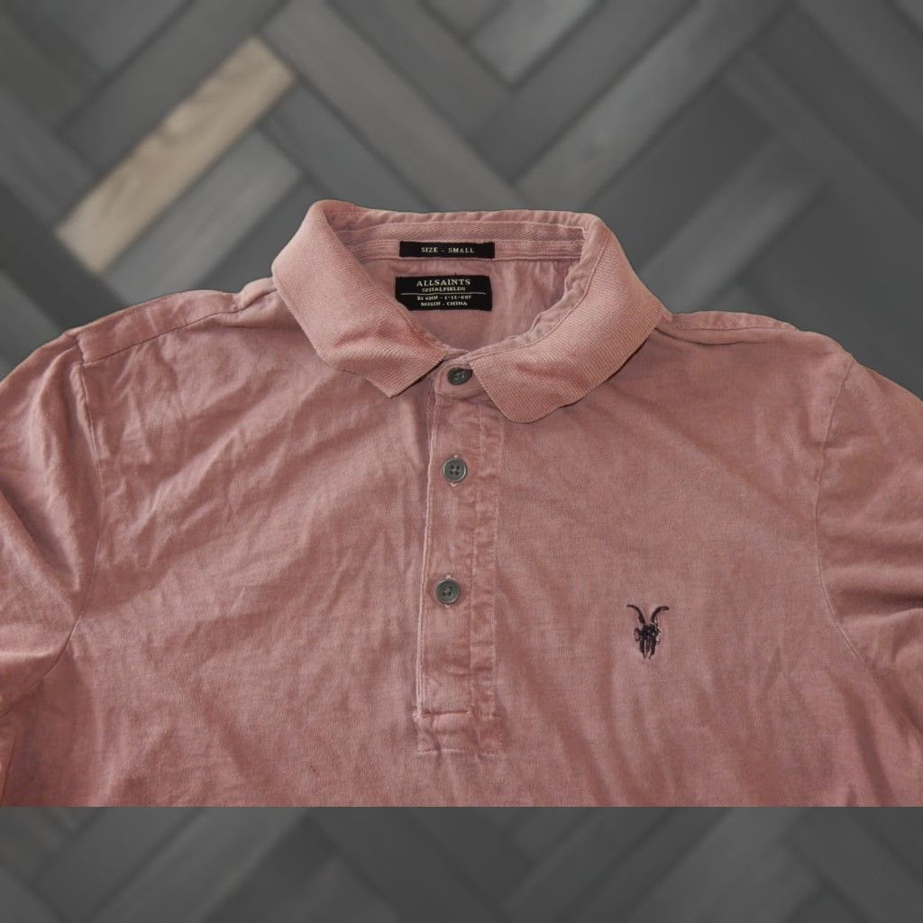 Allsaints VINTAGE AllSaints Men's Polo Shirt Short Sleeve Size S Cotton Pink 2010s Size US S / EU 44-46 / 1 - 1 Thumbnail