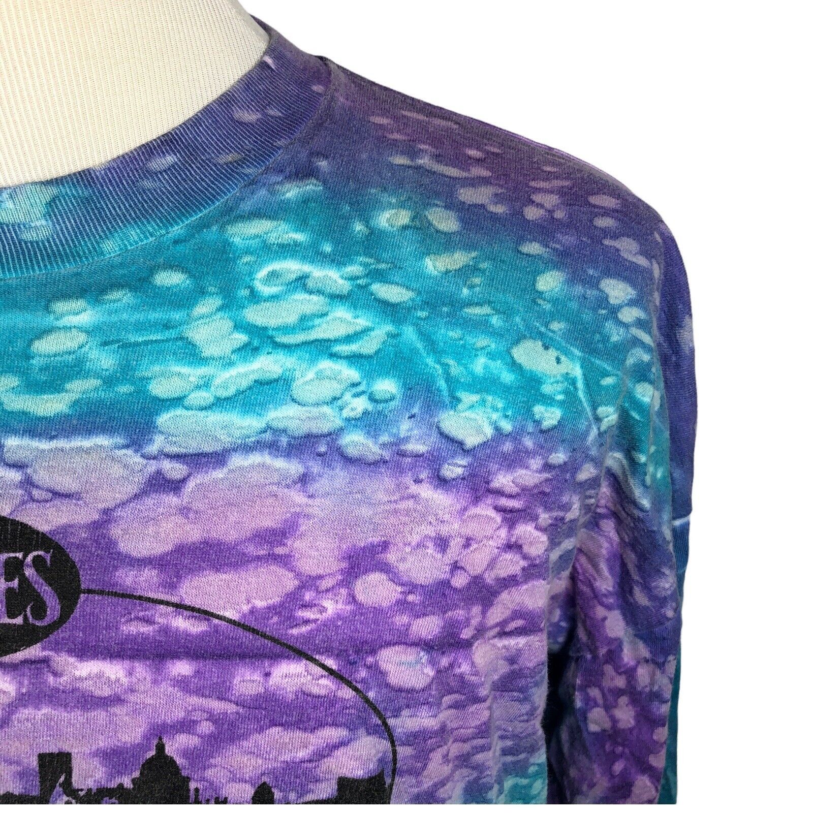Apple Beatles Vintage T-Shirt Long Sleeve Tie Dye Blue Purple XXL Size US XXL / EU 58 / 5 - 10 Thumbnail
