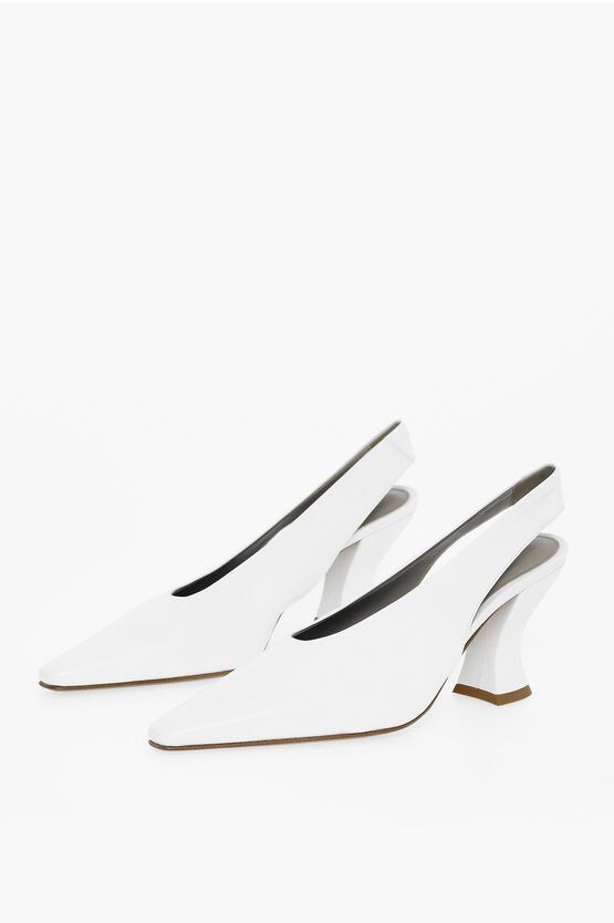 Lambskin Almond Pumps in white