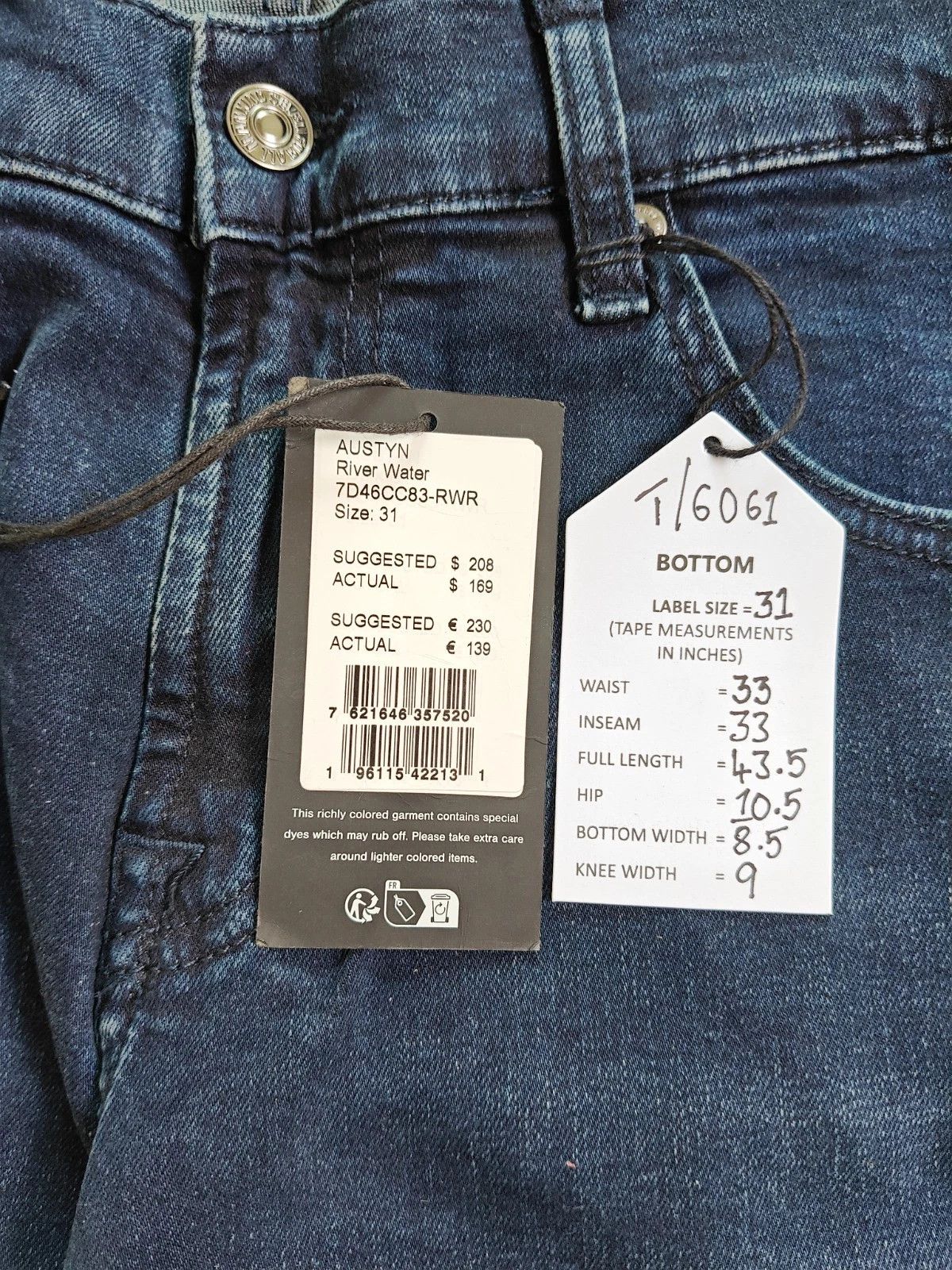 7 For All Mankind 7 For All ManKind Austyn River Water Straight Jeans T / 6061 Size US 31 - 5 Thumbnail