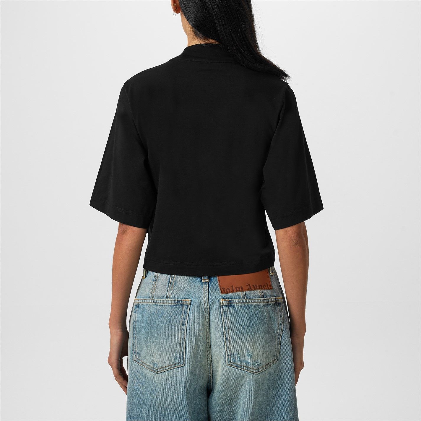 Palm Angels o1g2r1mq0325 Sunsets Cropped T-Shirt in Black Size L / US 10 / IT 46 - 5 Thumbnail