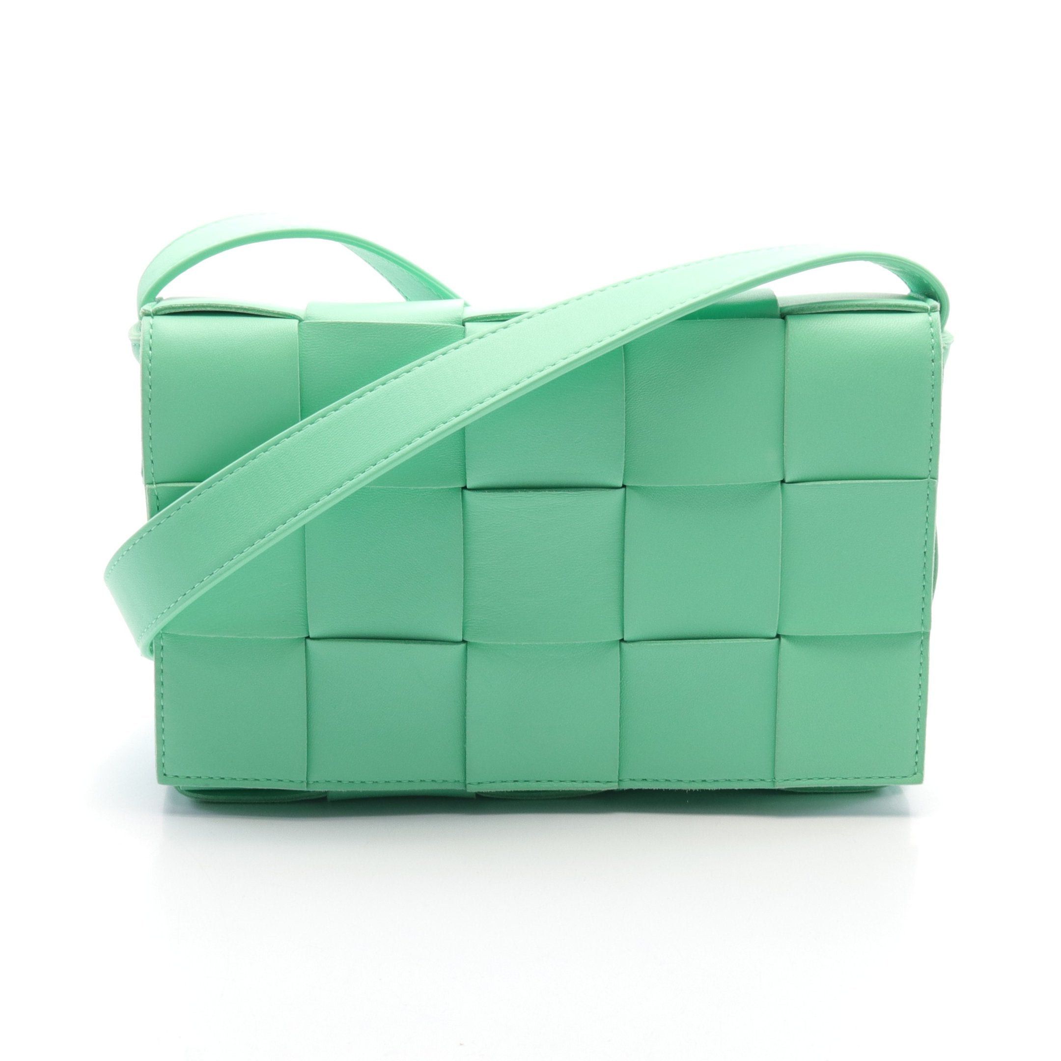 Bottega Veneta Bottega Veneta Cassette Crossbody Maxi Intrecciato Shoulder Bag Leather Green Size ONE SIZE - 1 Thumbnail