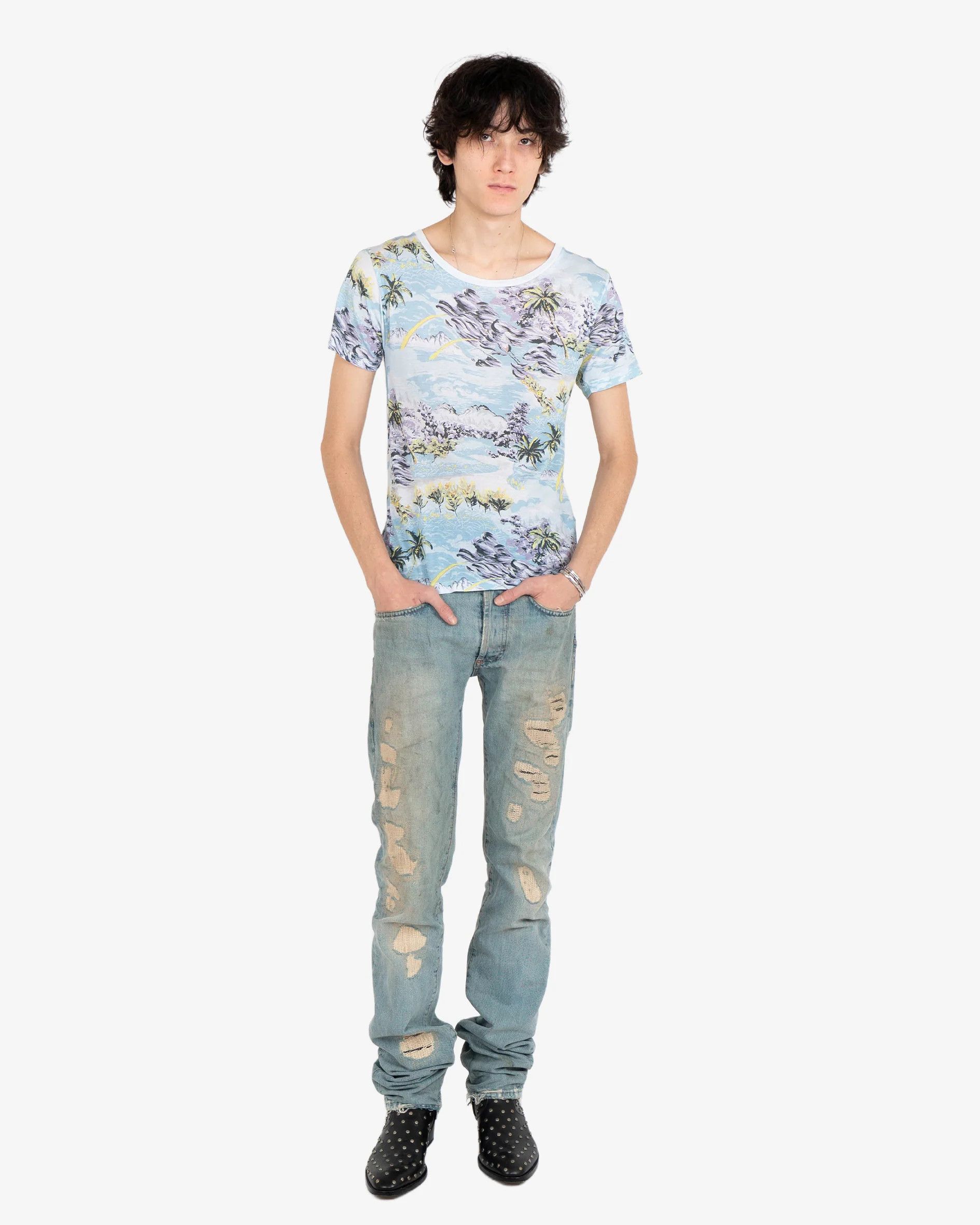 Saint Laurent Paris Blue Floral Hawaiian T-Shirt (SS16) Size US M / EU 48-50 / 2 - 4 Thumbnail