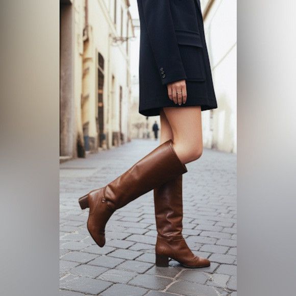 Gucci Gucci Brown Leather Pull On Knee High Riding Low Heel Boots Size US 6 / IT 36 - 4 Thumbnail