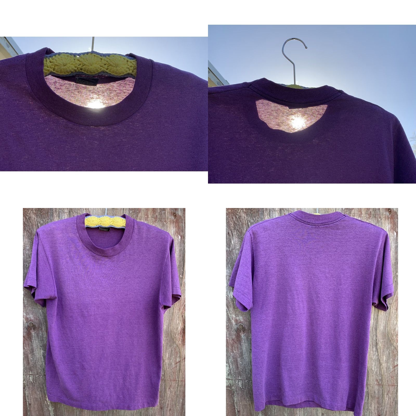 Fruit Of The Loom VINTAGE Fruit of the Loom T-Shirt Purple Adult M - Single Stitch, Short Sleeve, Cotton Blend, USA, Unisex, Regular Size Size US M / EU 48-50 / 2 - 8 Thumbnail