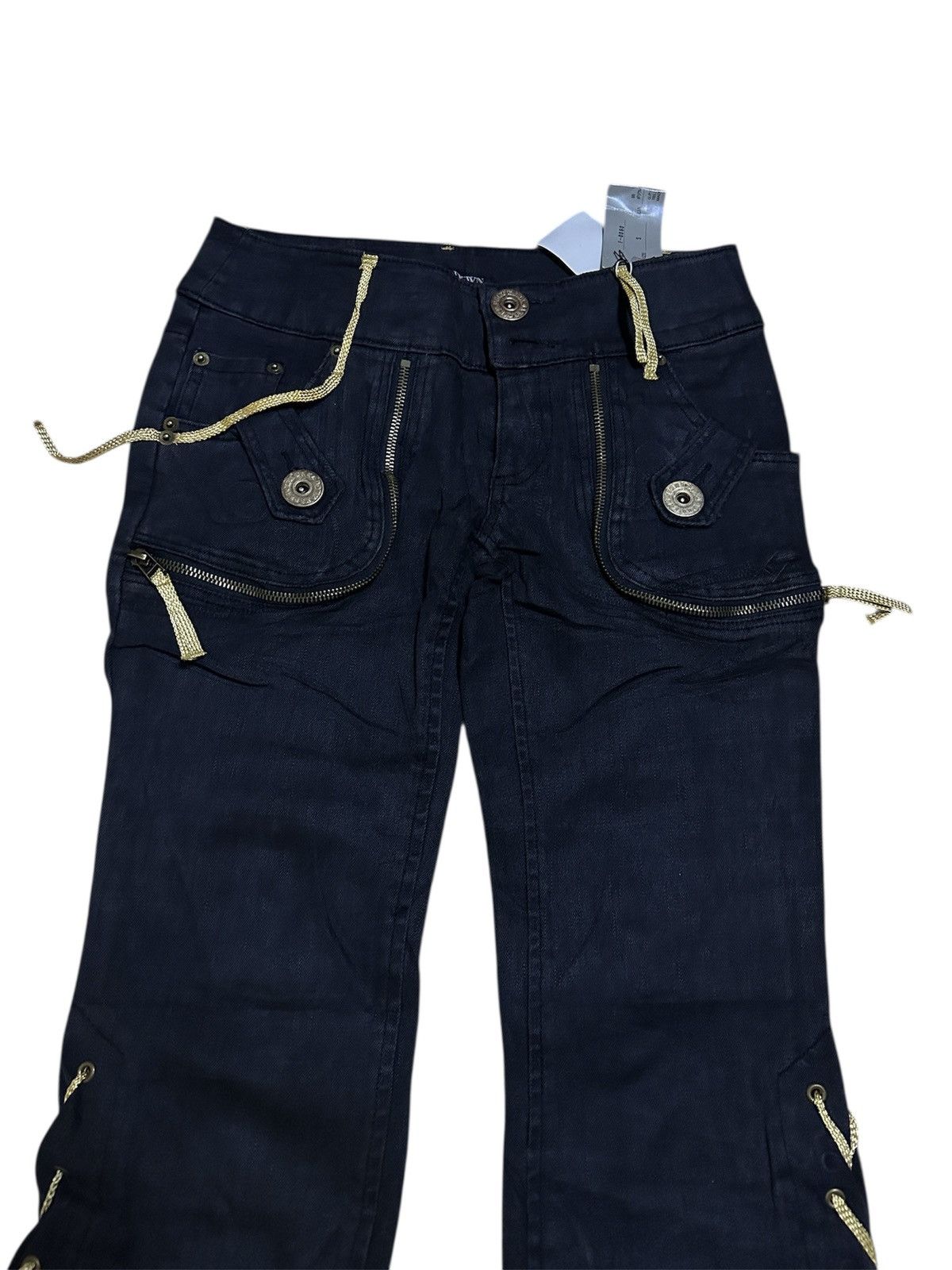 Japanese Brand FALL DOWN Lace-Up Flare Pants Size US 28 / EU 44 - 5 Thumbnail