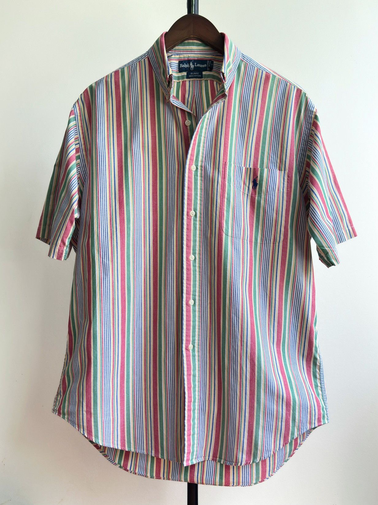 Polo Ralph Lauren × Vintage Vintage 90s Polo Ralph Lauren Striped Short Sleeve Shirt Size US M / EU 48-50 / 2 - 1 Thumbnail