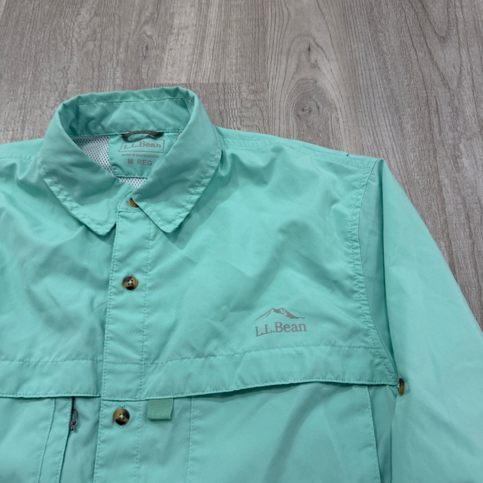 L.L. Bean LL Bean Tropicwear Shirt Medium Teal Long Sleeve Button Size US M / EU 48-50 / 2 - 3 Thumbnail