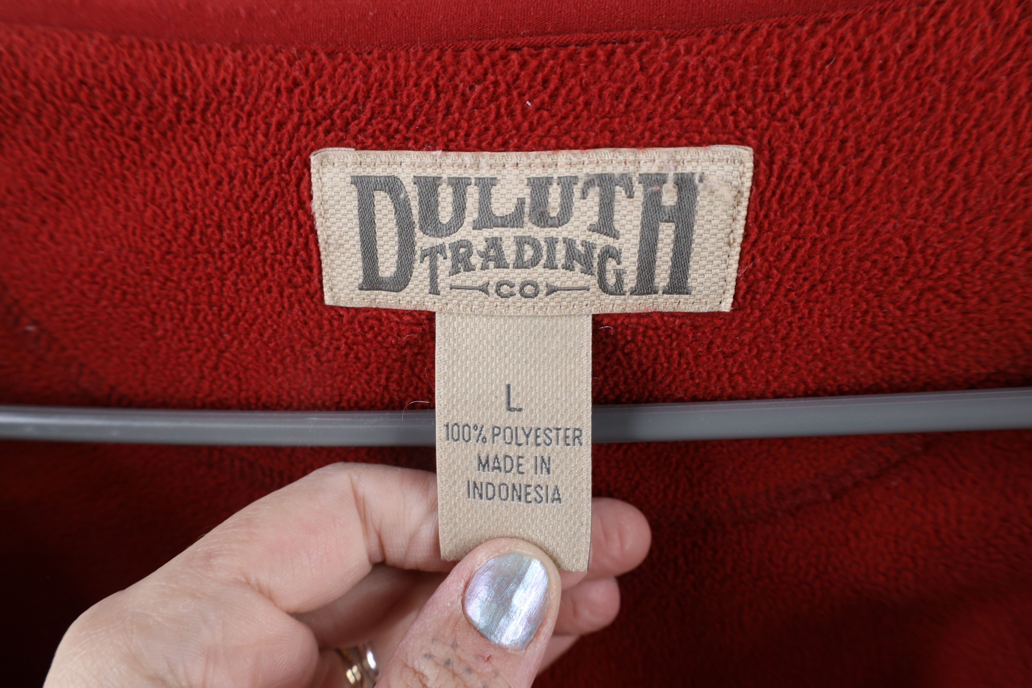 Duluth Trading Company × Vintage Duluth Trading Co Shoreman Fleece Full Zip Jacket Red Size US L / EU 52-54 / 3 - 9 Thumbnail