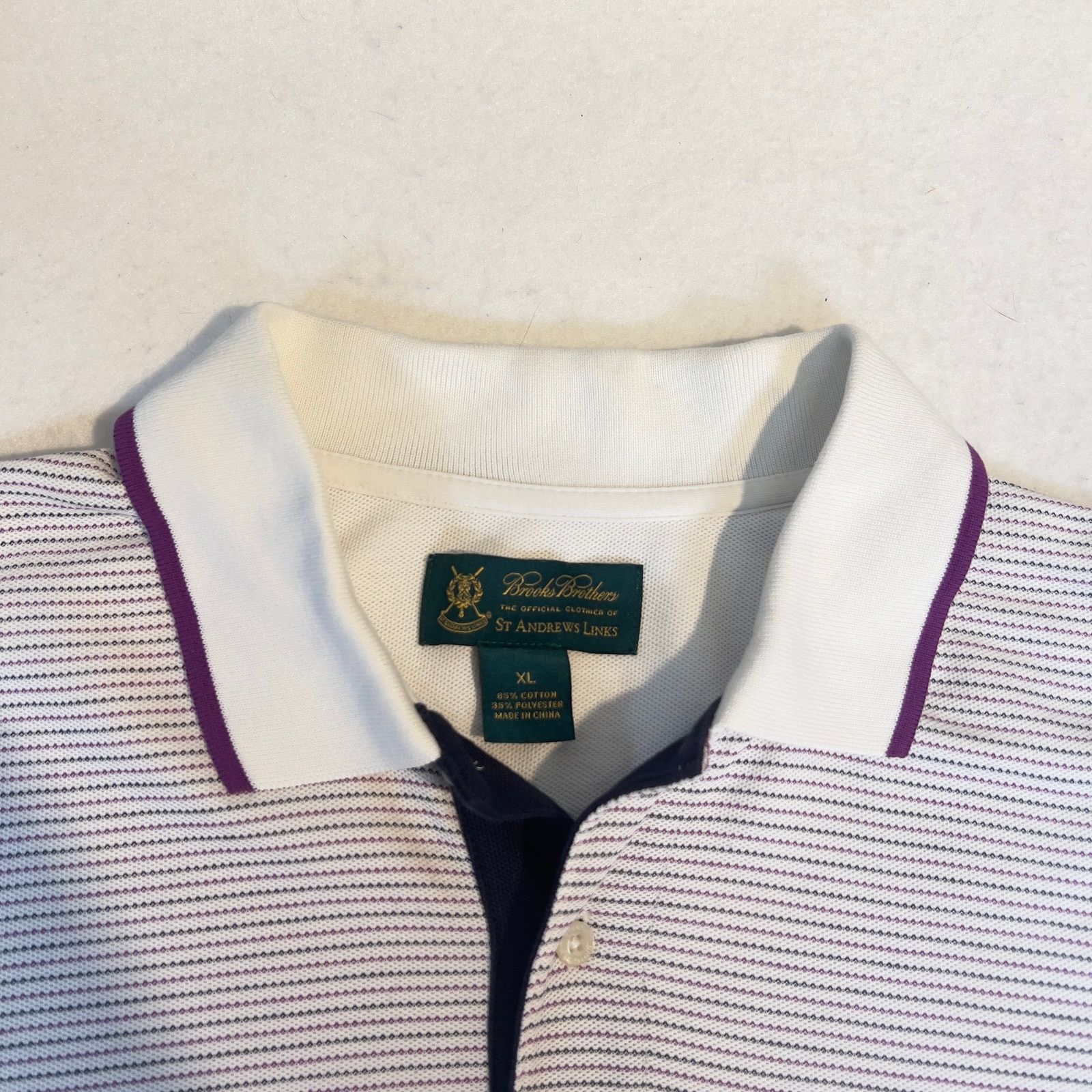 Brooks Brothers Brooks Brothers X St Andrews Links Polo Shirt Men XL Purple Size US XL / EU 56 / 4 - 3 Thumbnail
