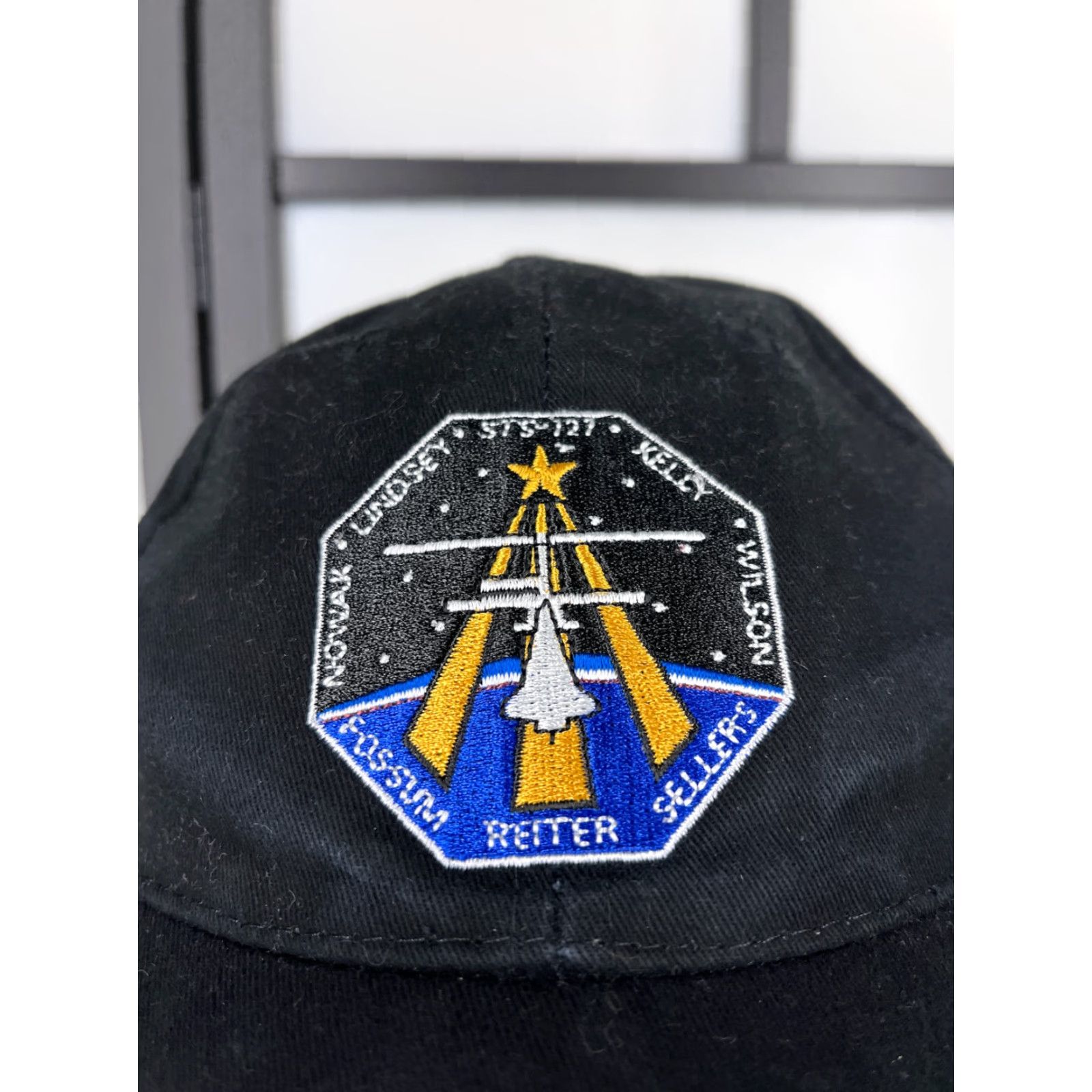 Vintage BWM Global United Space Alliance Hat Cap Strap Back Mens One Size Black Patches STS-127 D Space Baseball Cap Men Adjustable Twill Cotton Hat Size ONE SIZE - 4 Thumbnail