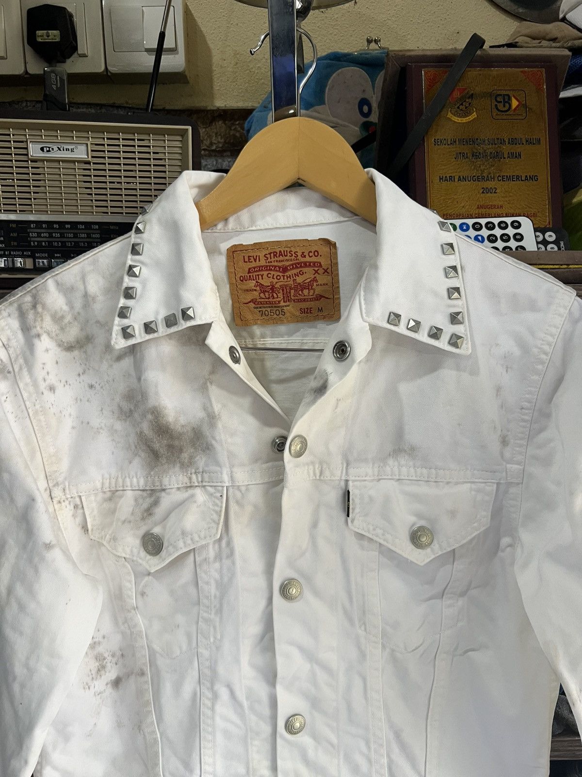 Levi's 🔥Punk Collar Levis Denim Jacket Size US S / EU 44-46 / 1 - 5 Thumbnail