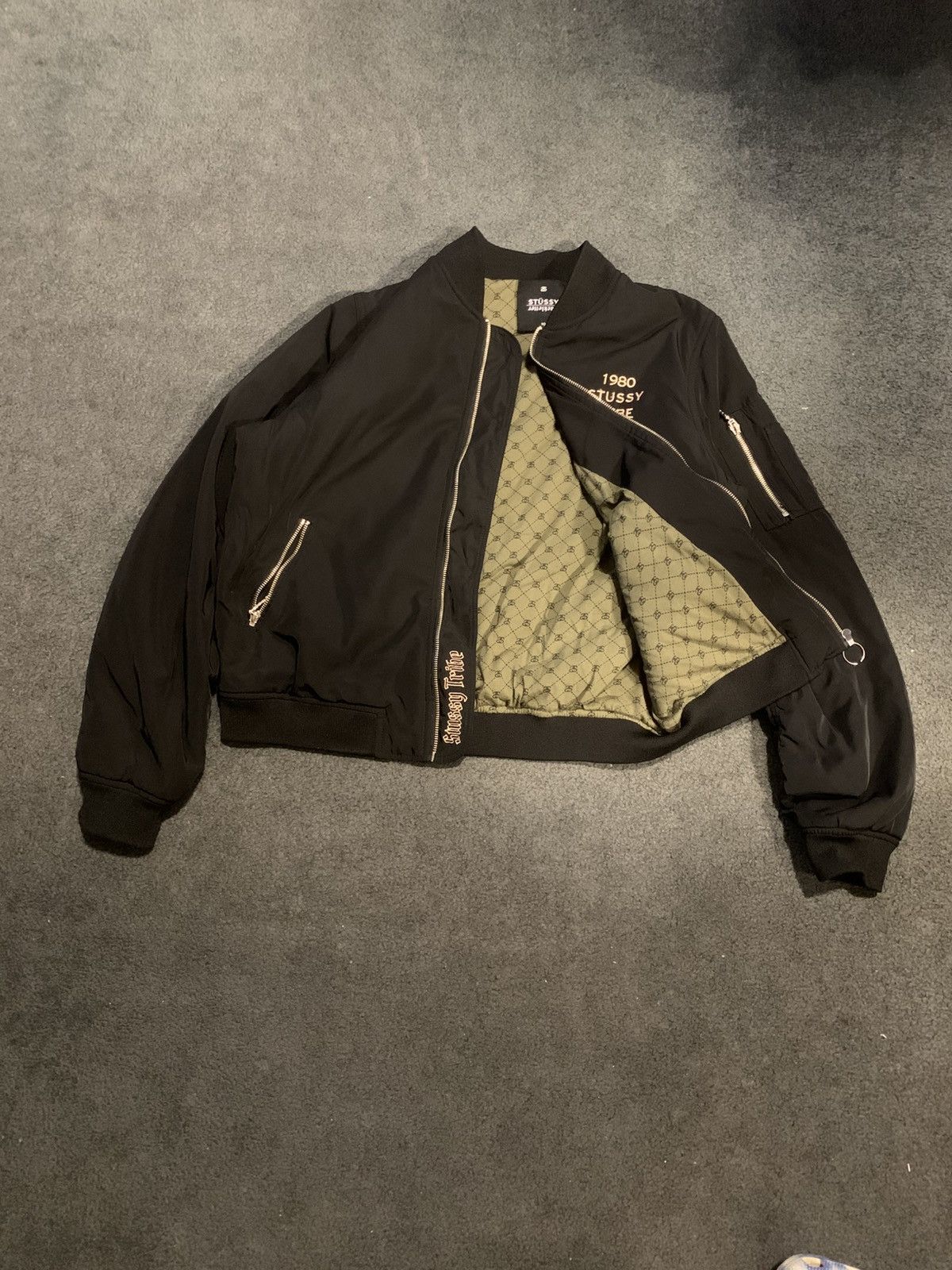 Stussy × Vintage VINTAGE Y2K WOMENS STUSSY BOMBER JACKET Size L / US 10 / IT 46 - 5 Thumbnail
