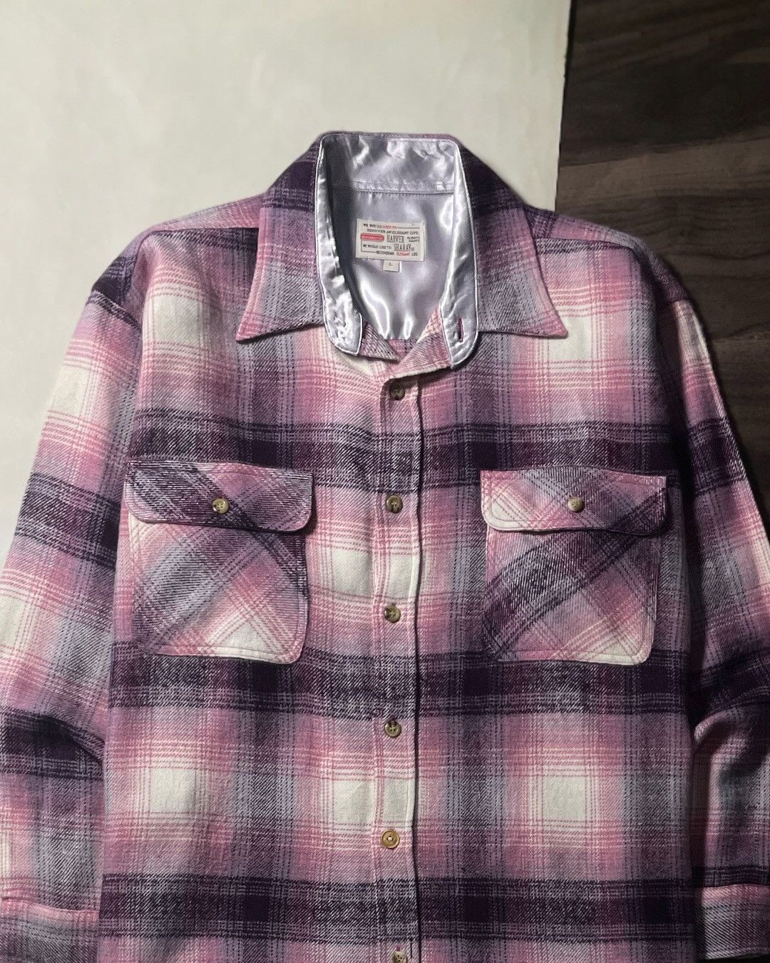 Japanese Brand Flannel Shirt Wool Veterano HARVEY SHARAY Size L fit XL Size US L / EU 52-54 / 3 - 2 Thumbnail