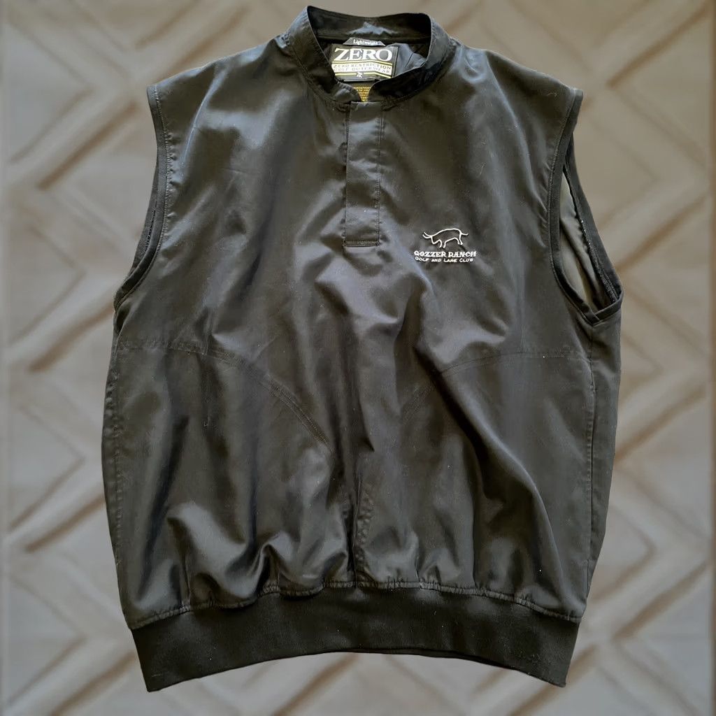 Vintage VINTAGE Zero Restriction Lightweight Vest Mens L Black Cotton Knit Logo V-Neck All Seasons Golf Size US L / EU 52-54 / 3 - 1 Thumbnail