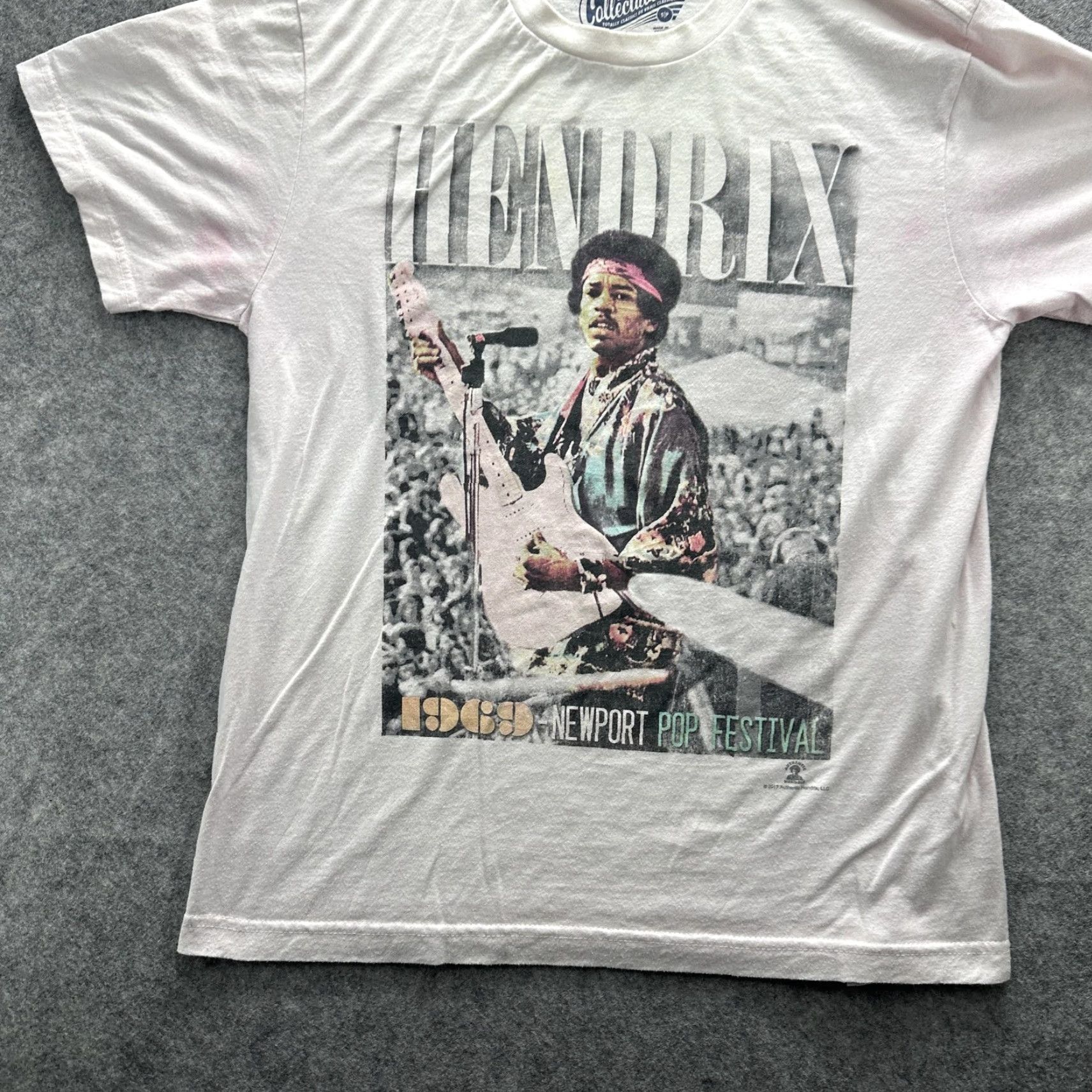 Old Navy Jimi Hendrix Shirt Mens Small White 1969 Newport Pop Festival Graphic Band Tee Size US S / EU 44-46 / 1 - 3 Thumbnail