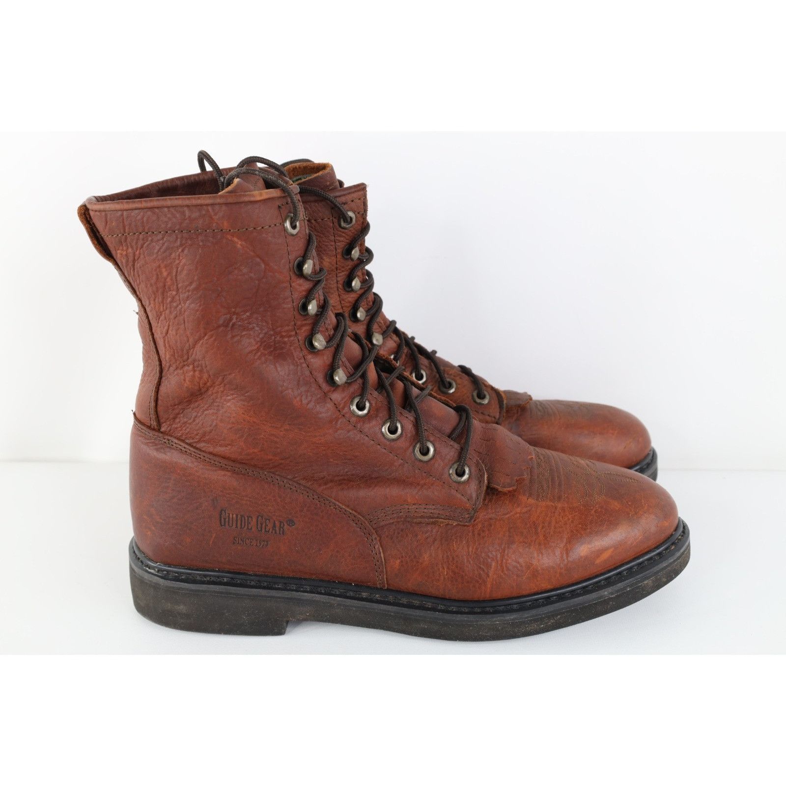 Vintage Vintage 90s Streetwear Tribal Fringed Leather Logger Boots Size US 10 / EU 43 - 4 Thumbnail