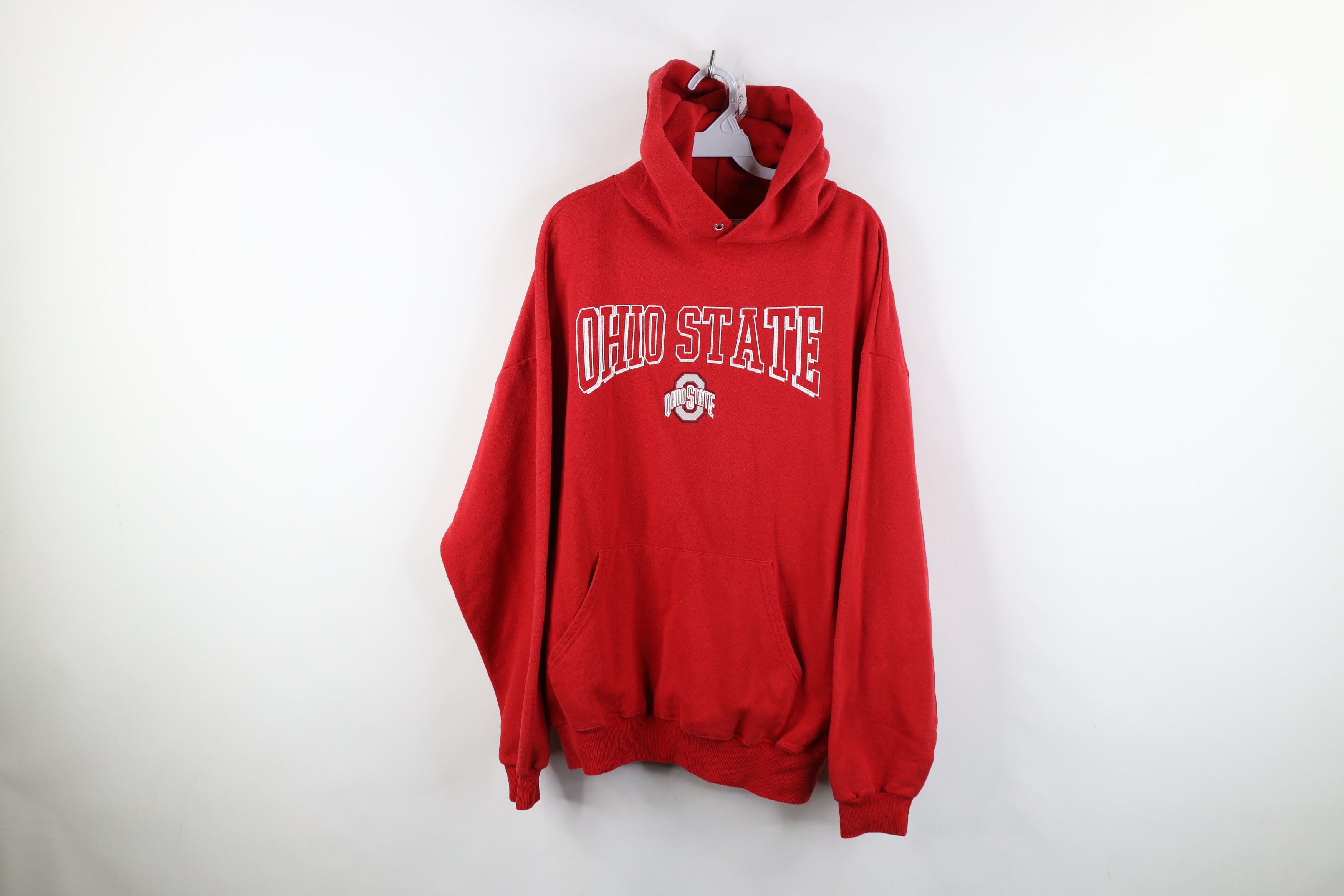 Vintage Vintage 90s Ohio State University Hoodie Sweatshirt Red Size US XL / EU 56 / 4 - 1 Thumbnail