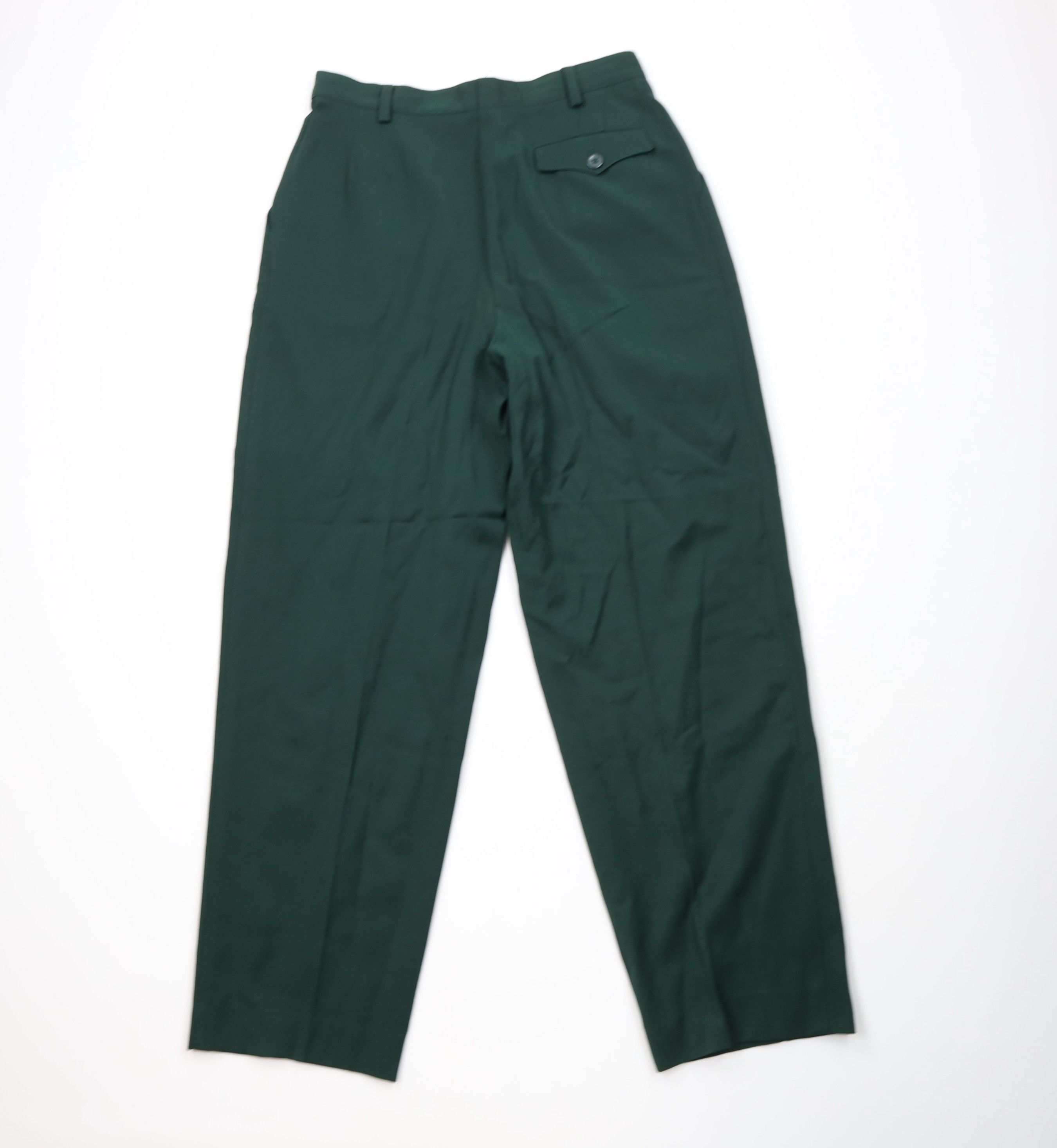 Escada Vintage 70s 80s Escada Pleated Tapered Leg Chino Pants Green Size 42" / US 20 - 8 Thumbnail