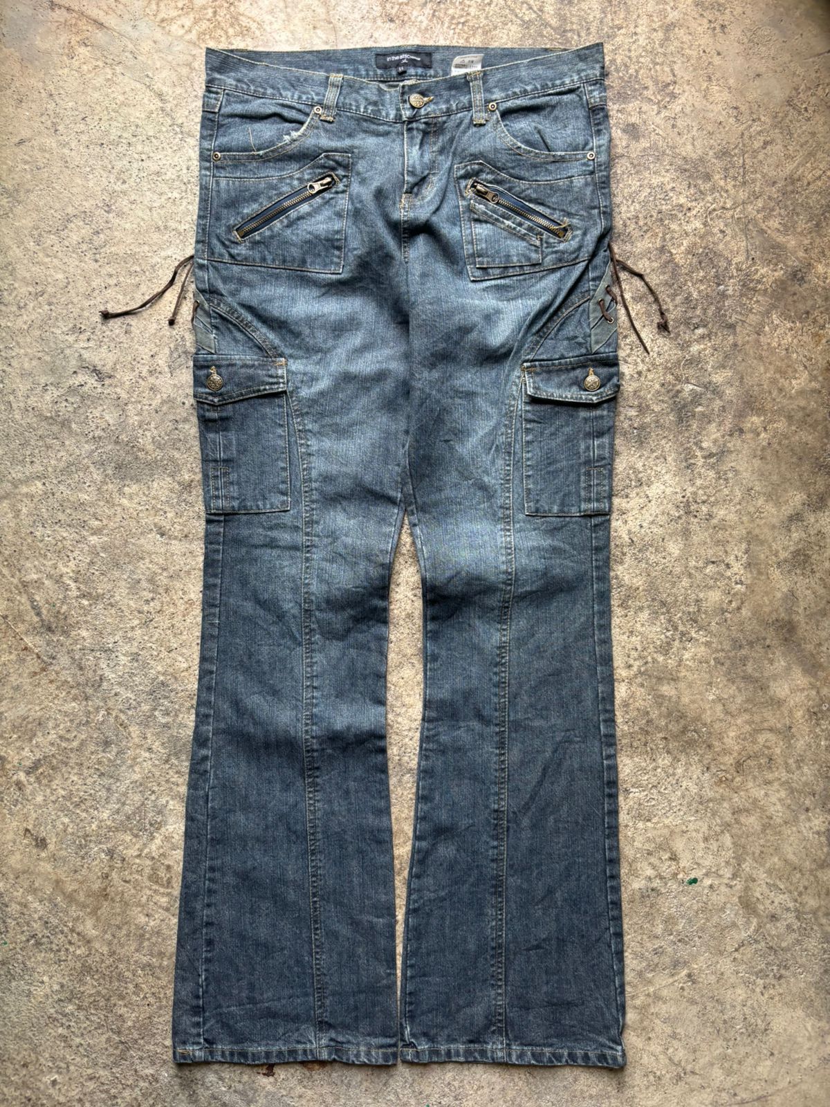 Japanese Brand 2000s In The Attic Japan Lace-Up Flared Jeans Size US 32 / EU 48 - 8 Thumbnail