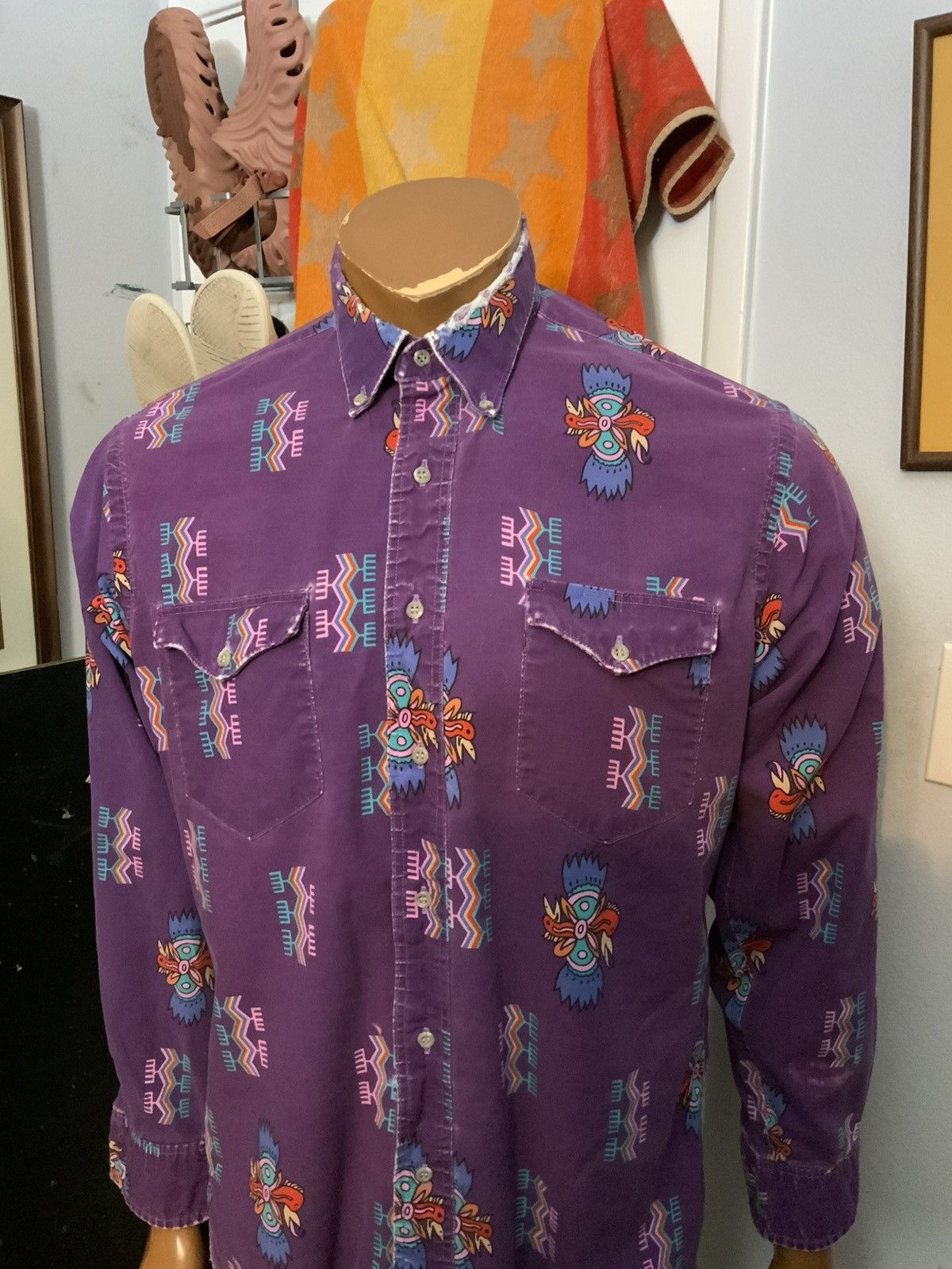 Wrangler Vintage Wrangler Cowboy Cut Rodeo Southwestern Aztec Shirt Size US M / EU 48-50 / 2 - 18 Thumbnail