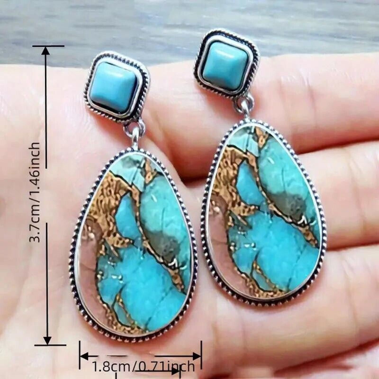 Other Synthetic Turquoise Native American Style Drop Earrings Size ONE SIZE - 4 Thumbnail