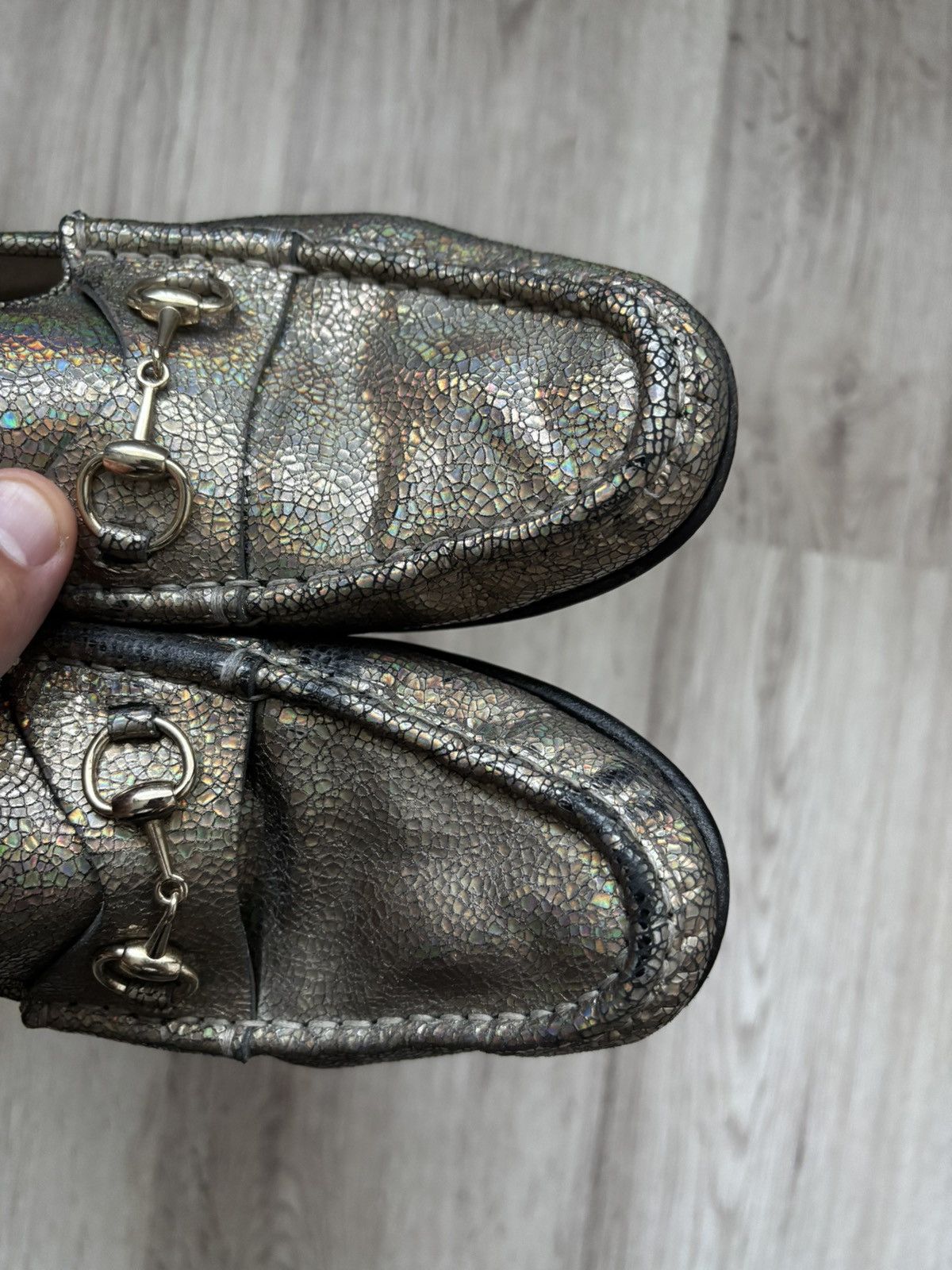 Gucci Gucci Multicolor Foil Leather Horsebit Loafers Women EU 39 Size US 8 / IT 38 - 3 Thumbnail