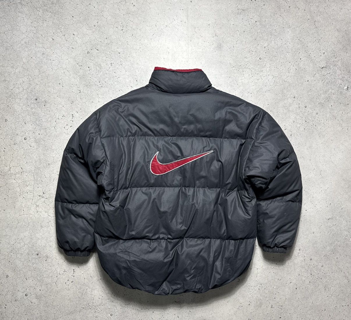 Nike Nike Vintage 90’s Big Swoosh Down Puffer Bomber Jacket Size US M / EU 48-50 / 2 - 1 Thumbnail