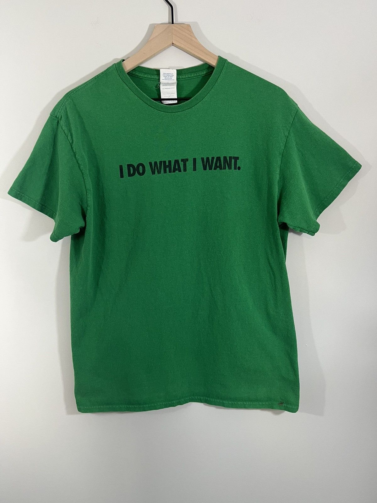 Vintage I DO WHAT I WANT Faded Green Quote Y2K Tee Size US L / EU 52-54 / 3 - 1 Thumbnail