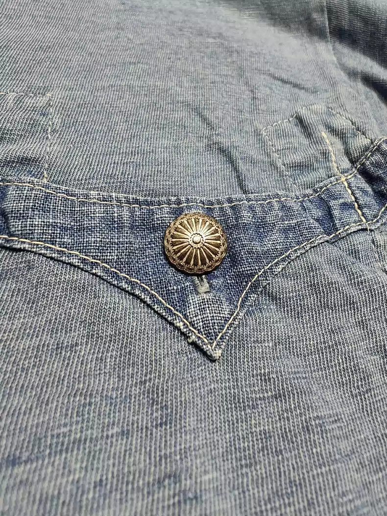 Kapital Kapital KAPITAL blue dyed Henley collar short sleeve-2507 Size US L / EU 52-54 / 3 - 3 Thumbnail