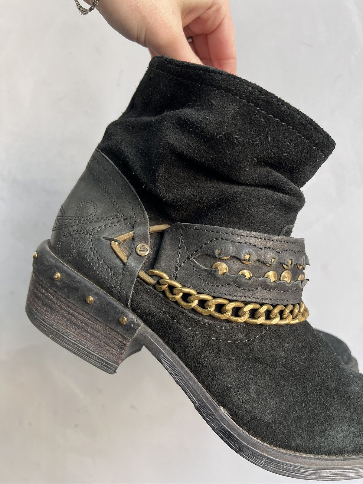 Dirk Bikkembergs Suede western dirk bikkembergs style leather boots y2k Size US 8 / EU 41 - 3 Thumbnail