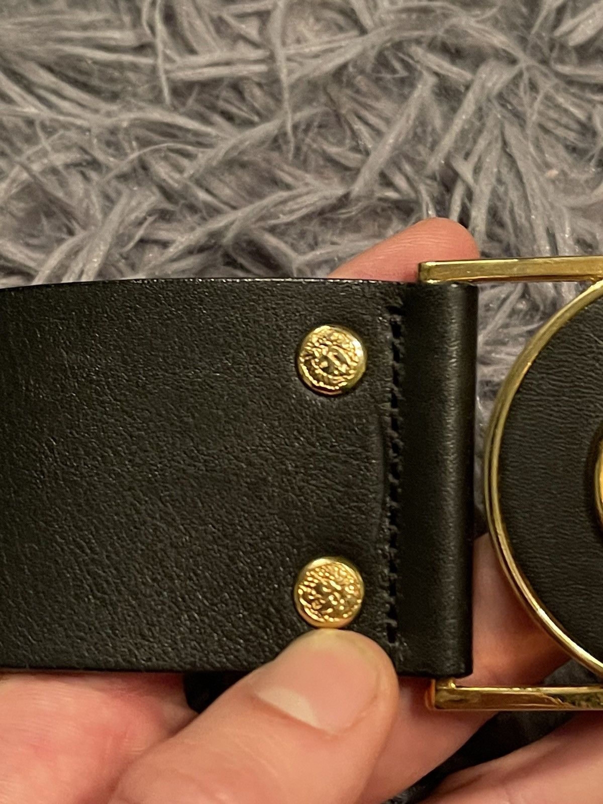 Versace Gianni Versace 90s archive Medusa logo real leather belt Size 30 - 3 Thumbnail
