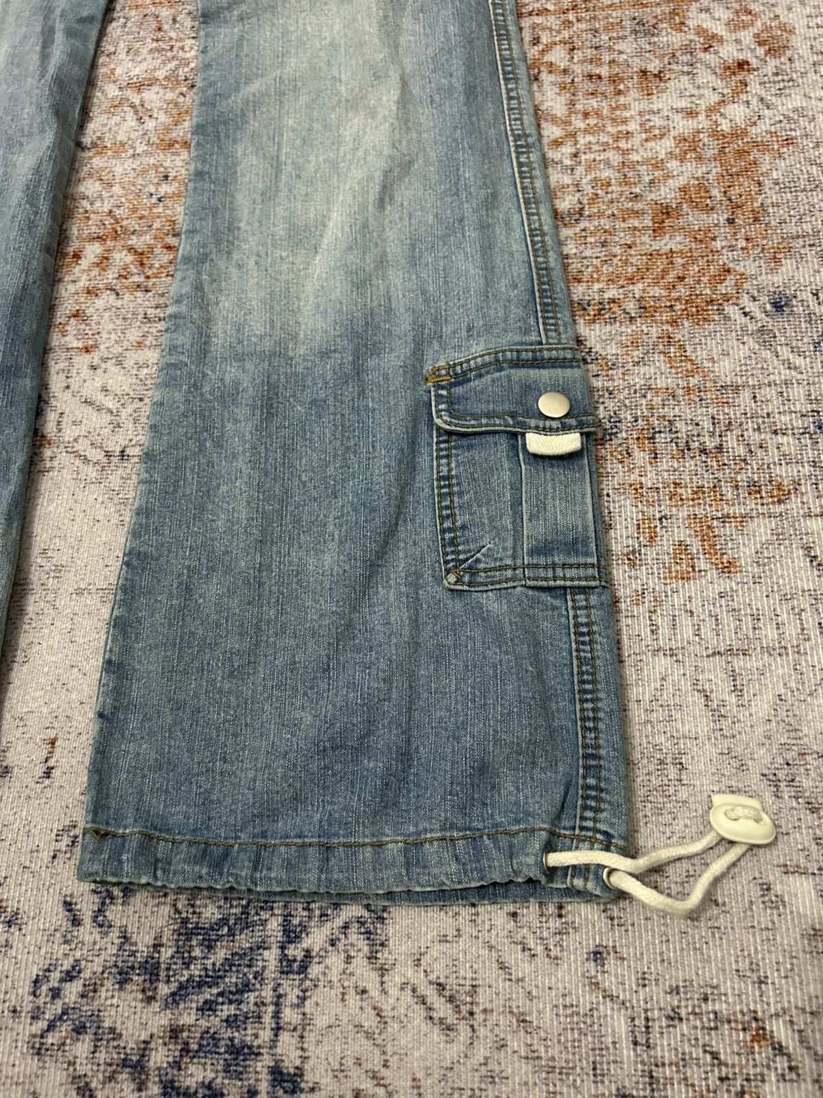 Japanese Brand Diva Cargo Multipocket Flare Jeans Size US 29 - 7 Thumbnail