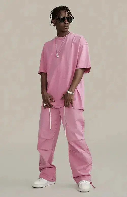 Japanese Brand Pink Stacked Sweatpants y2k streetwear retro style Size US 32 / EU 48 - 2 Thumbnail