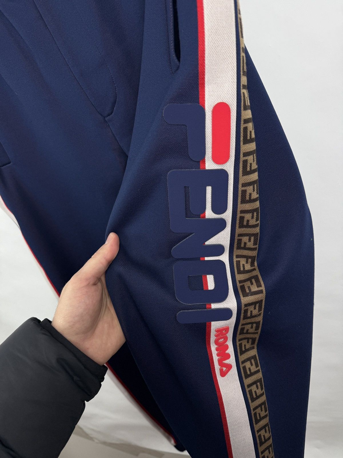 Fendi 🇮🇹 Fendi Fila FF Monogram Stripe Track Pants Made in Italy Size US 32 / EU 48 - 6 Thumbnail
