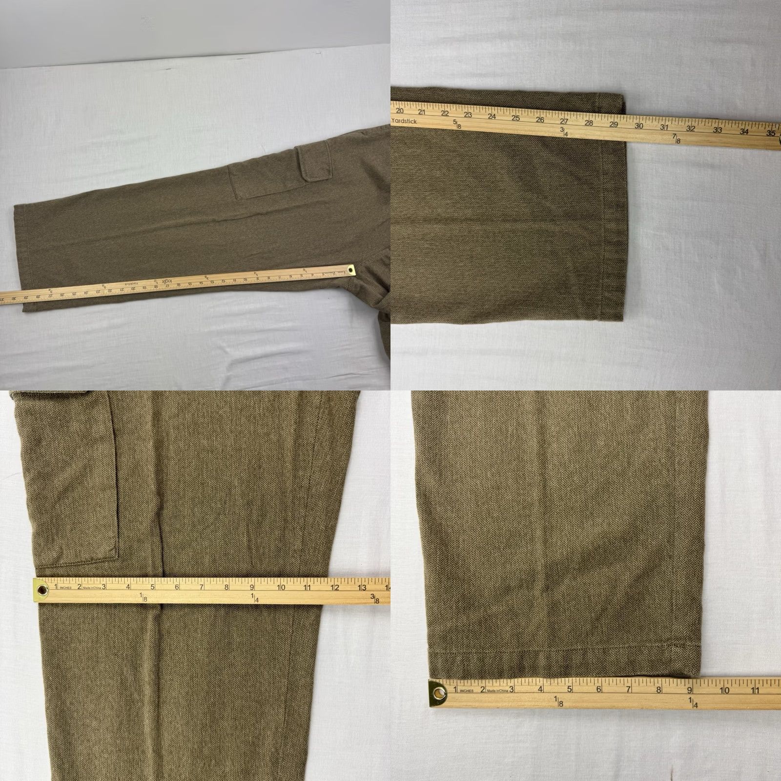 Nautica VINTAGE Nautica Cargo Pants Mens 36x30 Brown Relaxed Solid Zip 90s Punk Grunge Hipster Y2K Pants Size US 36 / EU 52 - 8 Thumbnail