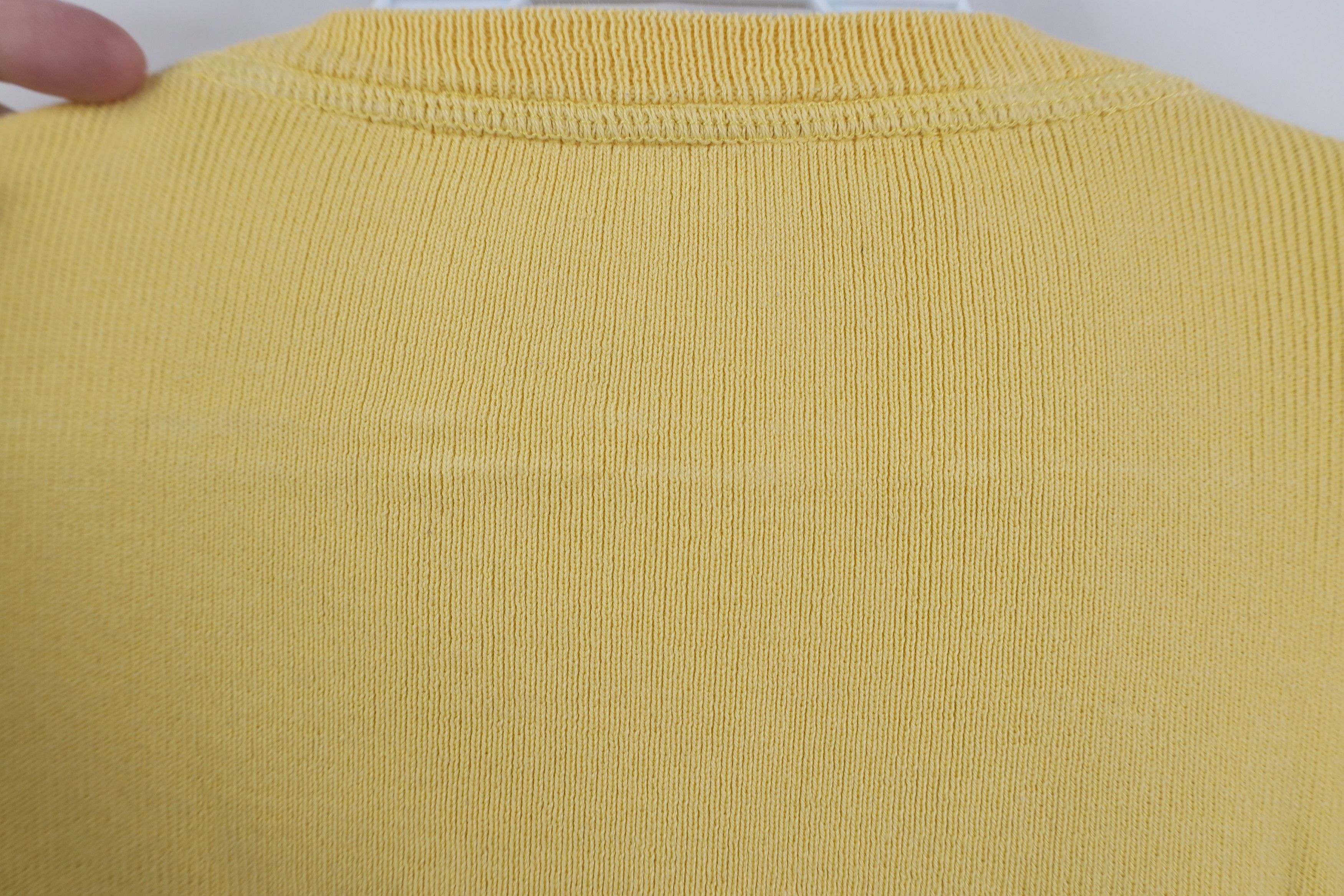 Ralph Lauren Vintage 90s Ralph Lauren Cotton Ribbed Knit Sweater Yellow Size US L / EU 52-54 / 3 - 10 Thumbnail