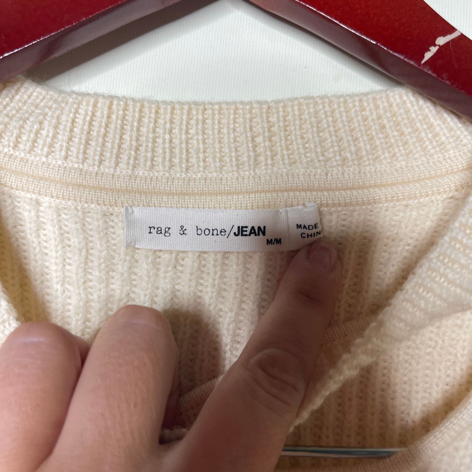 Rag & Bone Rag & Bone JEAN Tori Ivory Cutout Crewneck Sweater Pullover Size M / US 6-8 / IT 42-44 - 2 Thumbnail