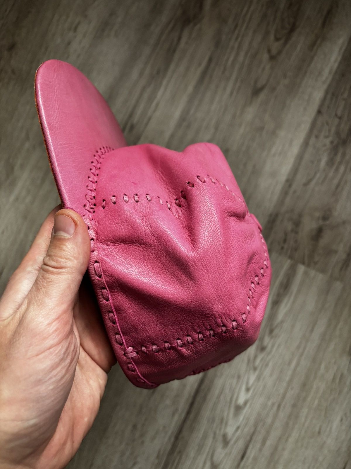 Other Pink Handmade Leather Cap Size ONE SIZE - 16 Thumbnail