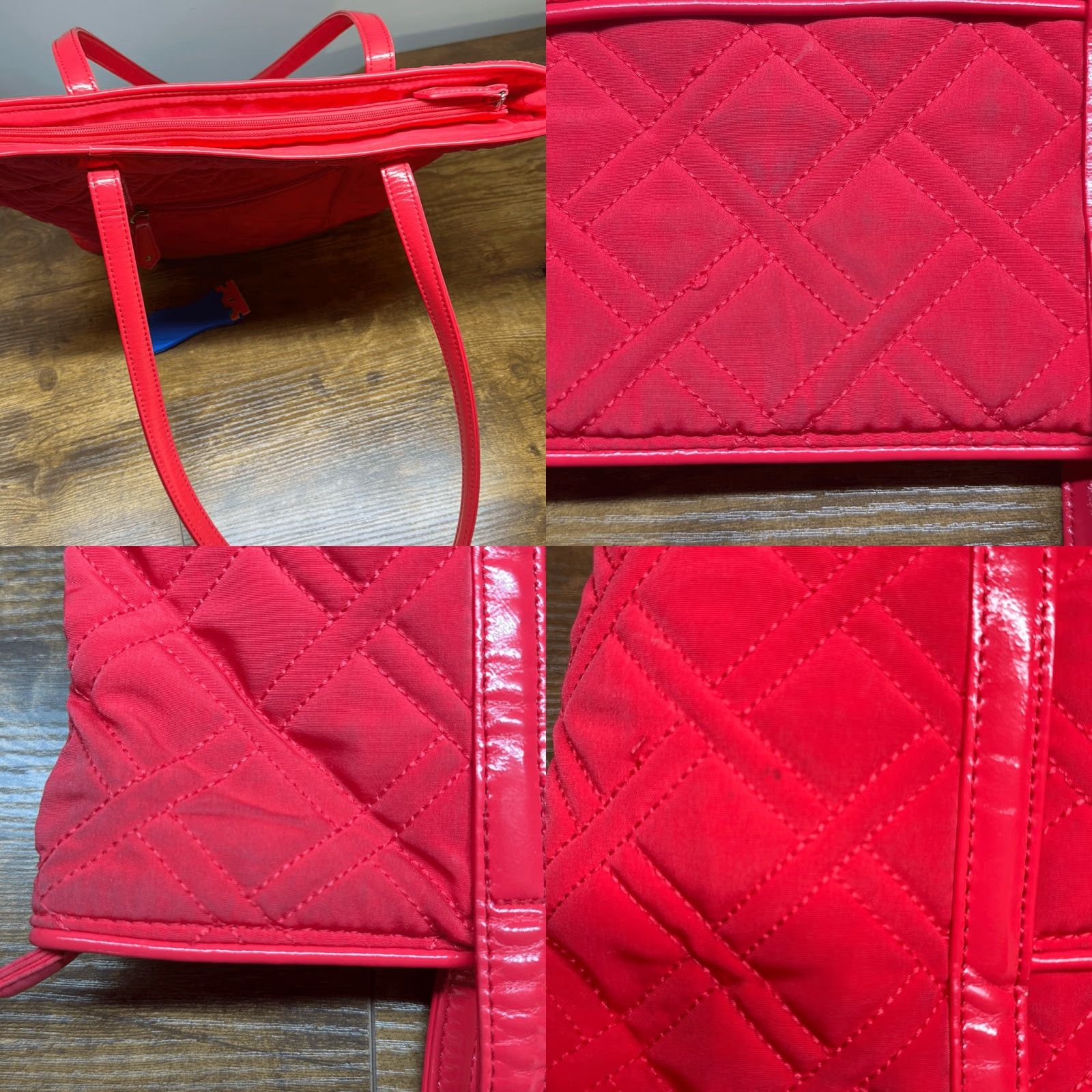 Vera Bradley Vera Bradley Canyon Sunset Pattern Leather Trim Shoulder Bag Purse Women's Medium Red Canvas Exterior Bag Size ONE SIZE - 8 Thumbnail