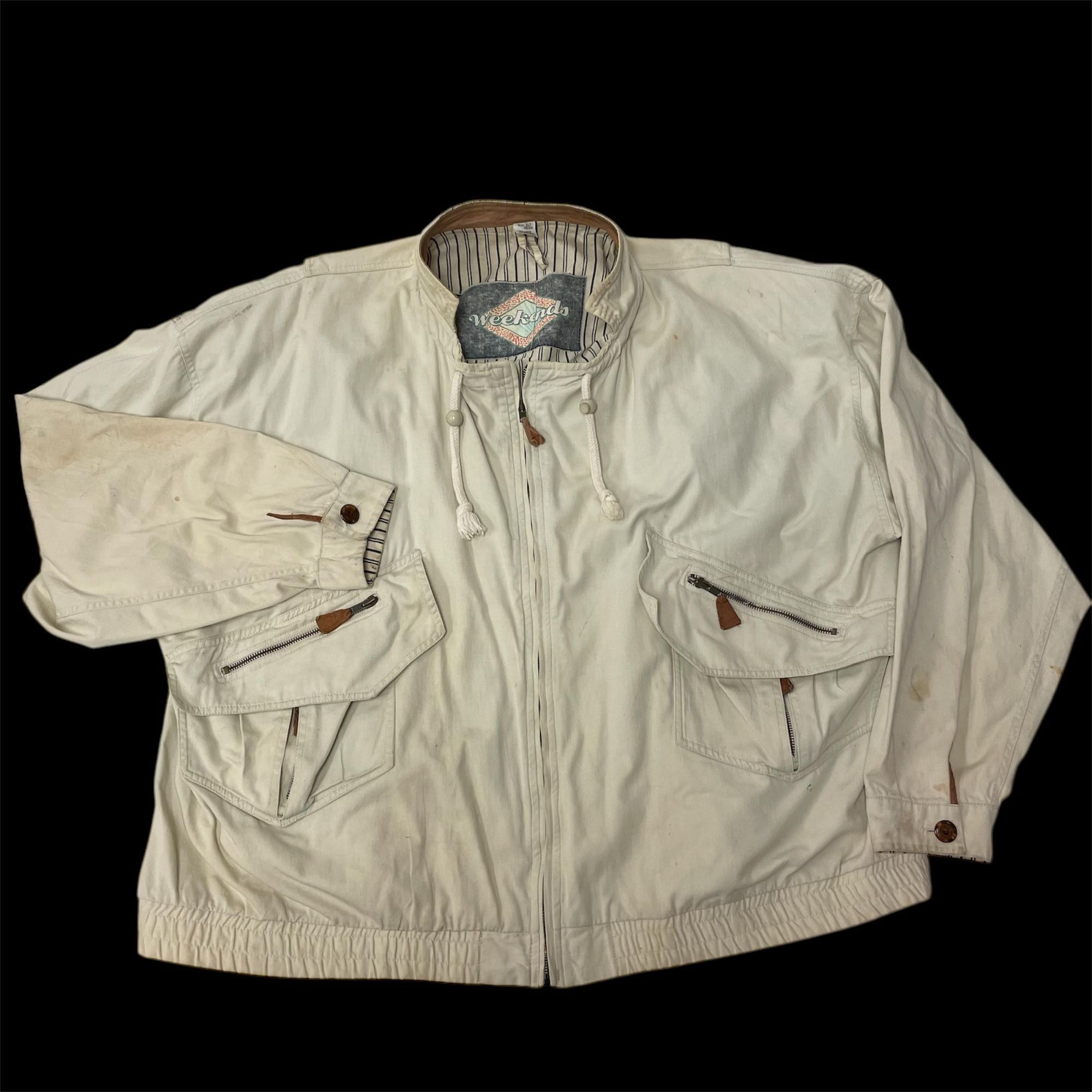 Other Vtg Weekends Outdoor Coat Cream Bomber Oversized Jacket Size US XL / EU 56 / 4 - 1 Thumbnail