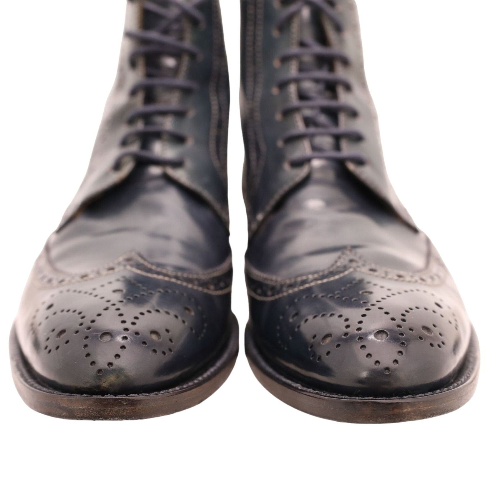 NAVYBOOT Navyboot Italy Navy Blue Leather Wingtip Chukka Boots Men 7 Size US 7 / EU 40 - 6 Thumbnail